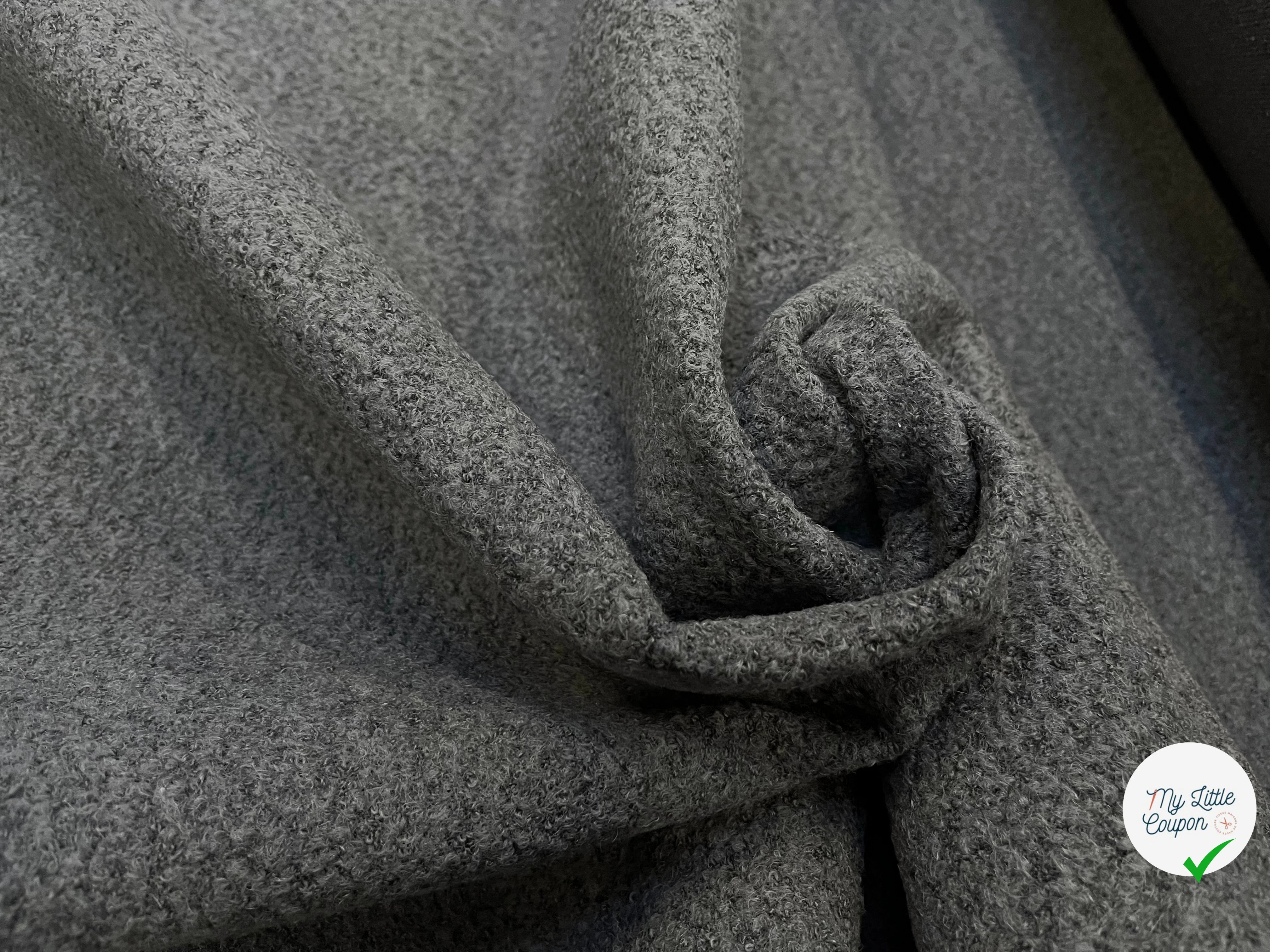 LAINE VIERGE ET BABY LAMA EFFET BOUCLE GRIS CHINE - My Little Coupon