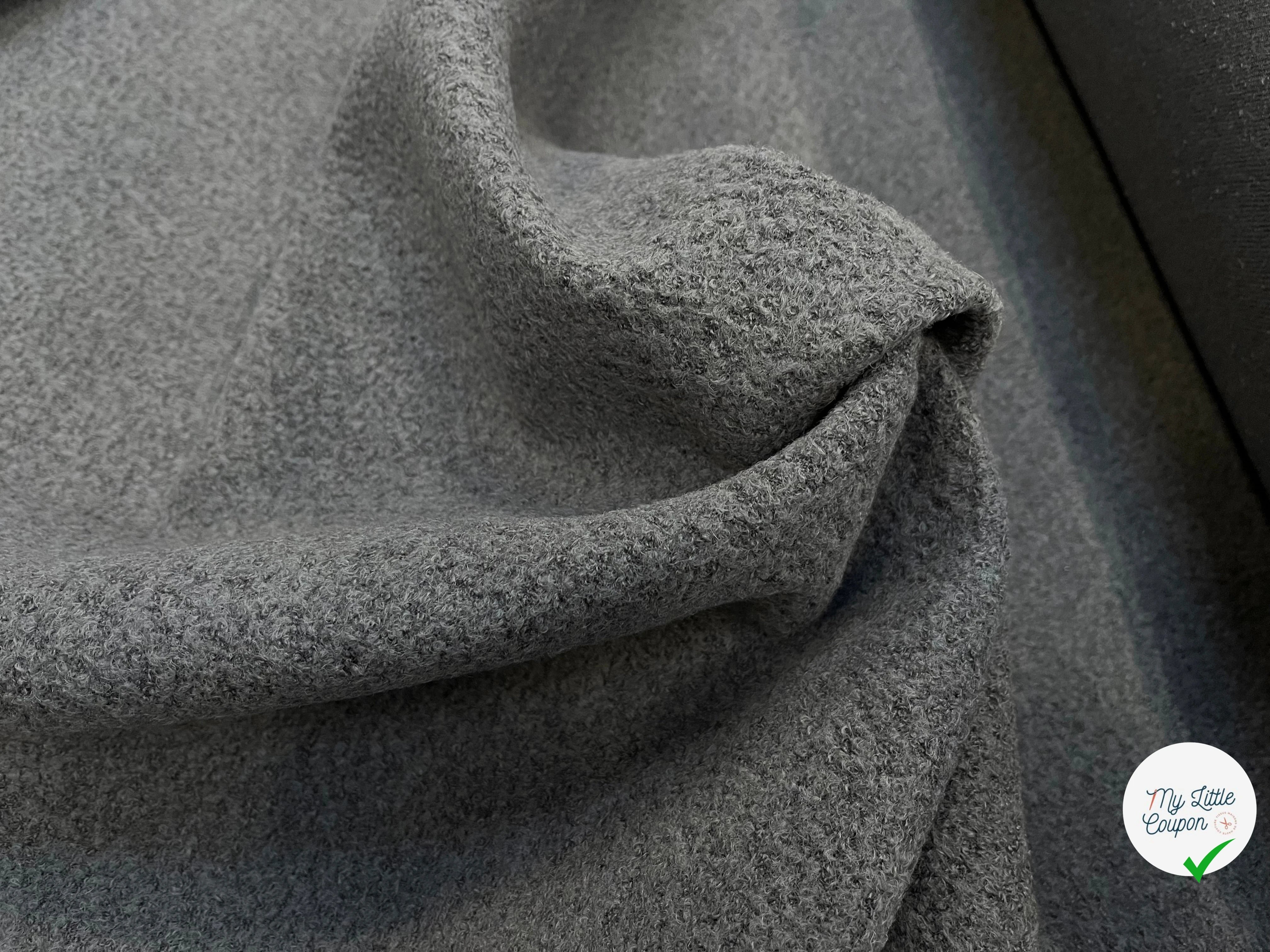 LAINE VIERGE ET BABY LAMA EFFET BOUCLE GRIS CHINE - My Little Coupon