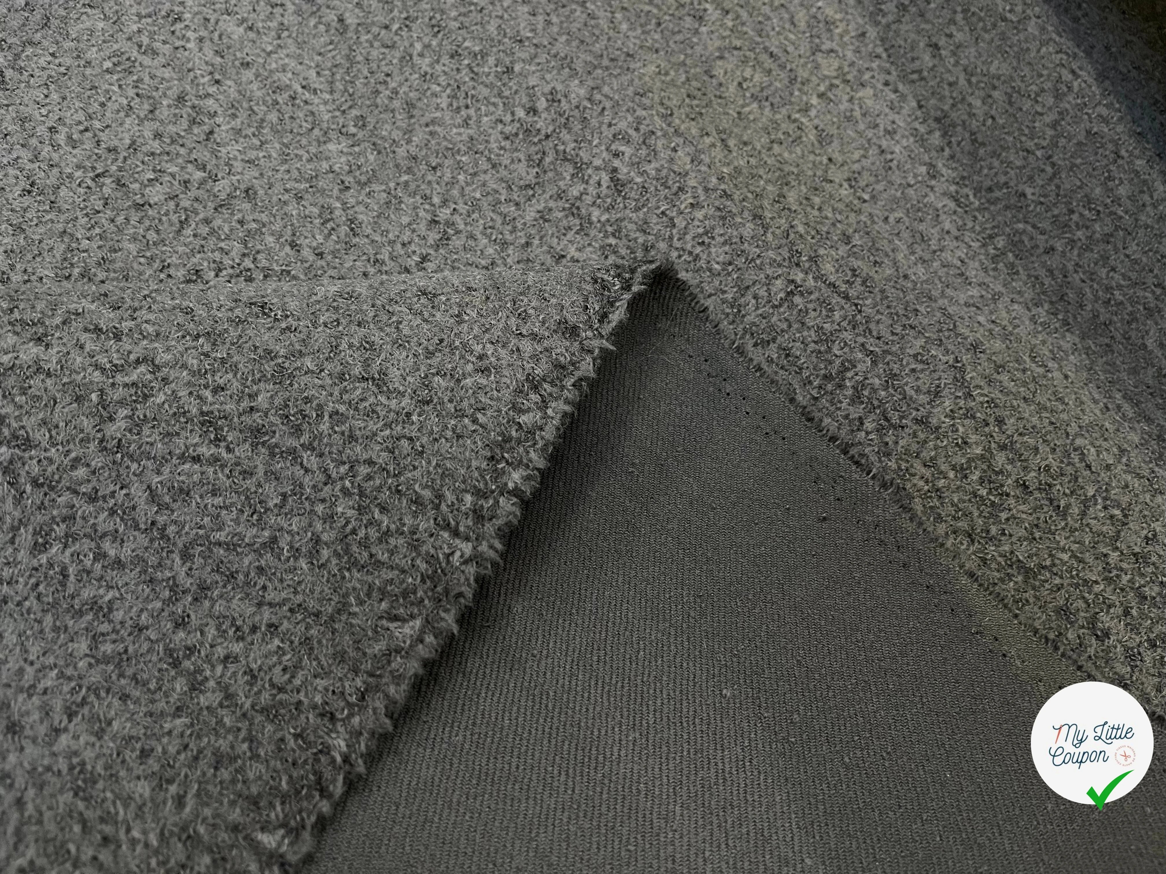 LAINE VIERGE ET BABY LAMA EFFET BOUCLE GRIS CHINE - My Little Coupon