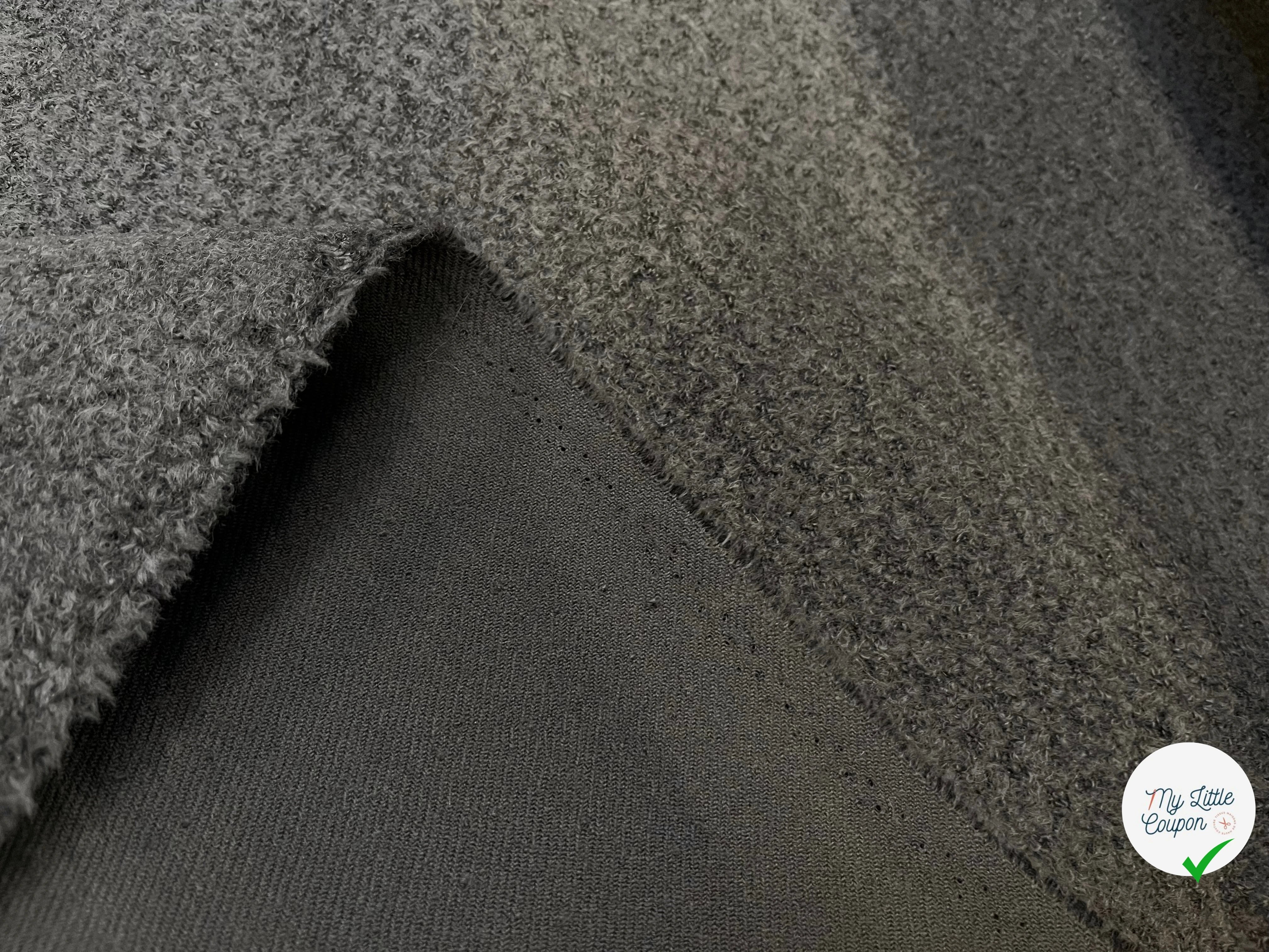 LAINE VIERGE ET BABY LAMA EFFET BOUCLE GRIS CHINE - My Little Coupon