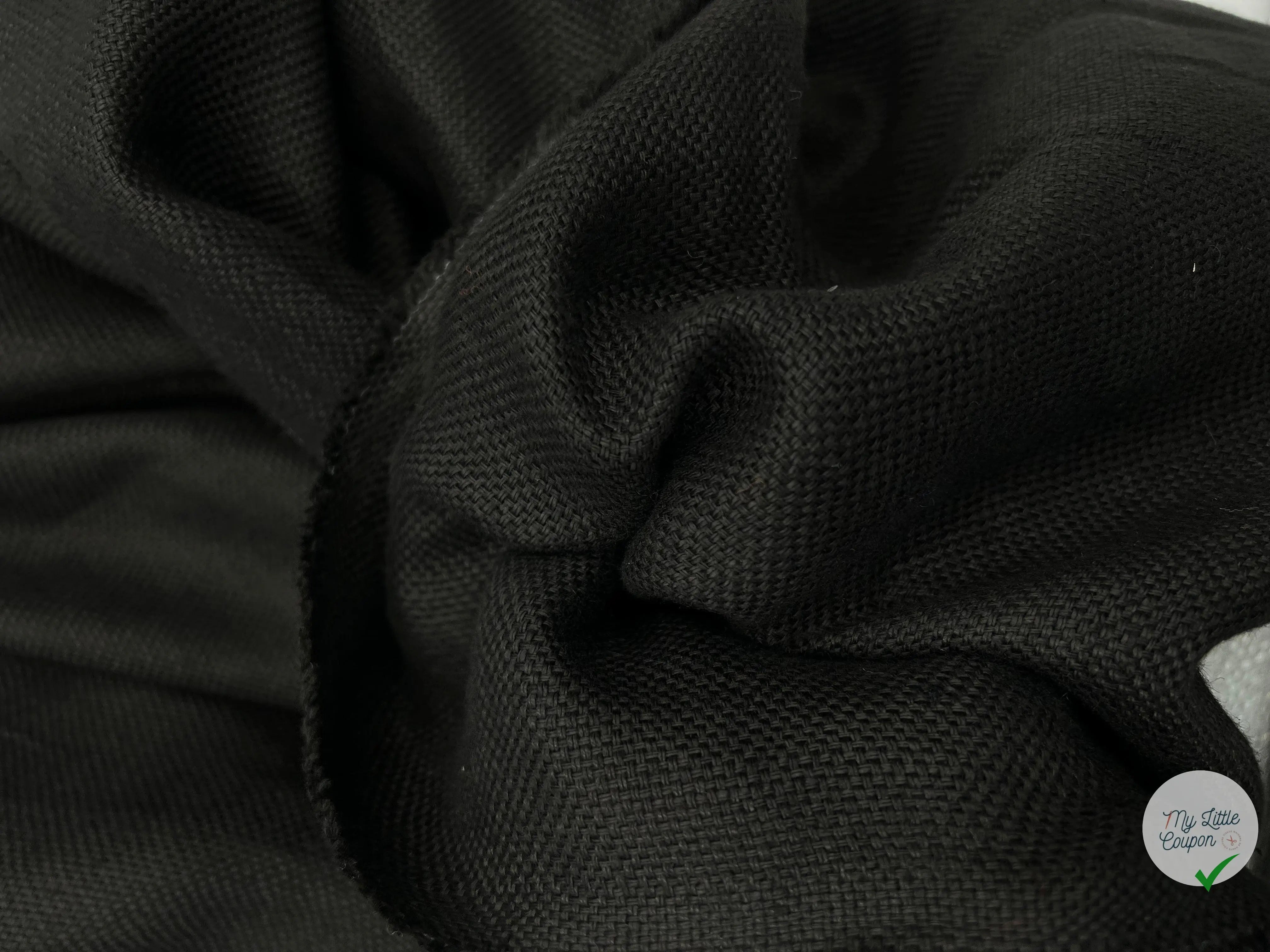 LIN CANEVAS LOURD 100% LIN NOIR - My Little Coupon - tissu - coudre