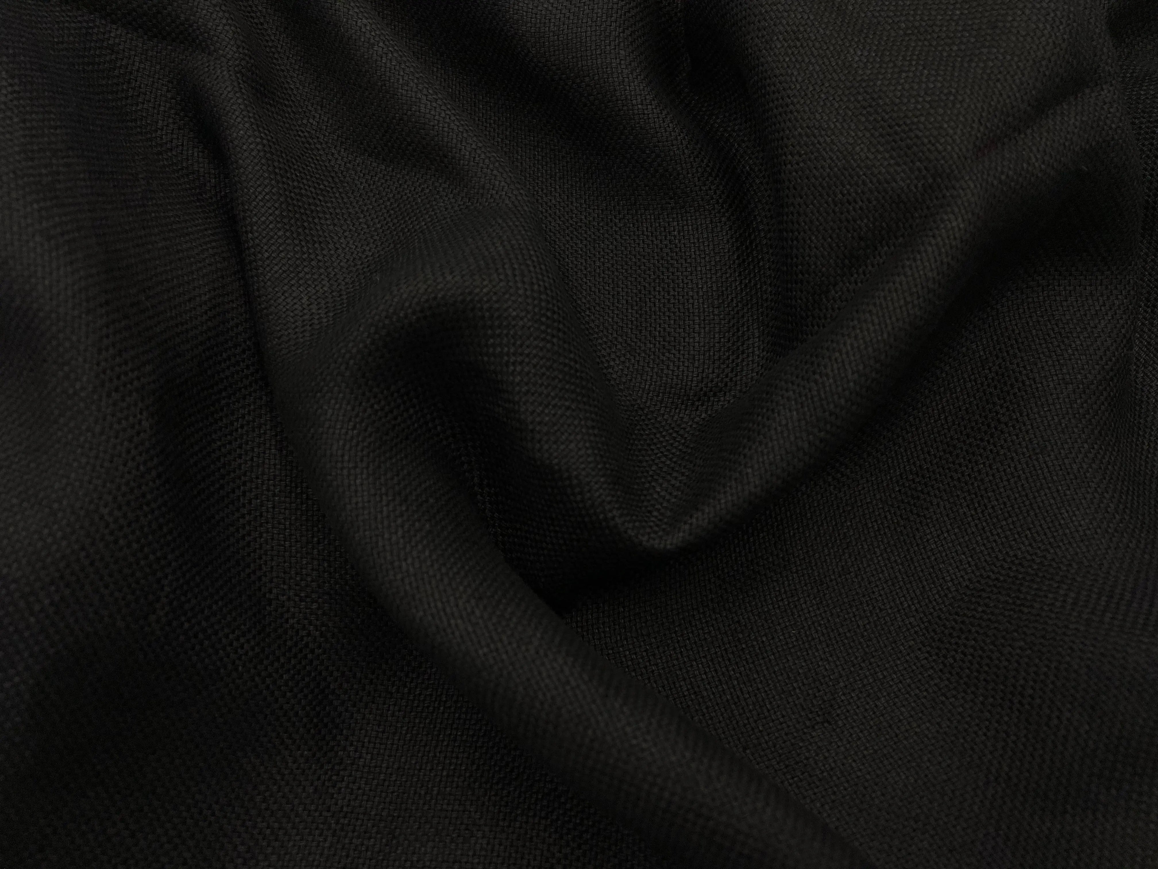 LIN CANEVAS LOURD 100% LIN NOIR - My Little Coupon - tissu - coudre