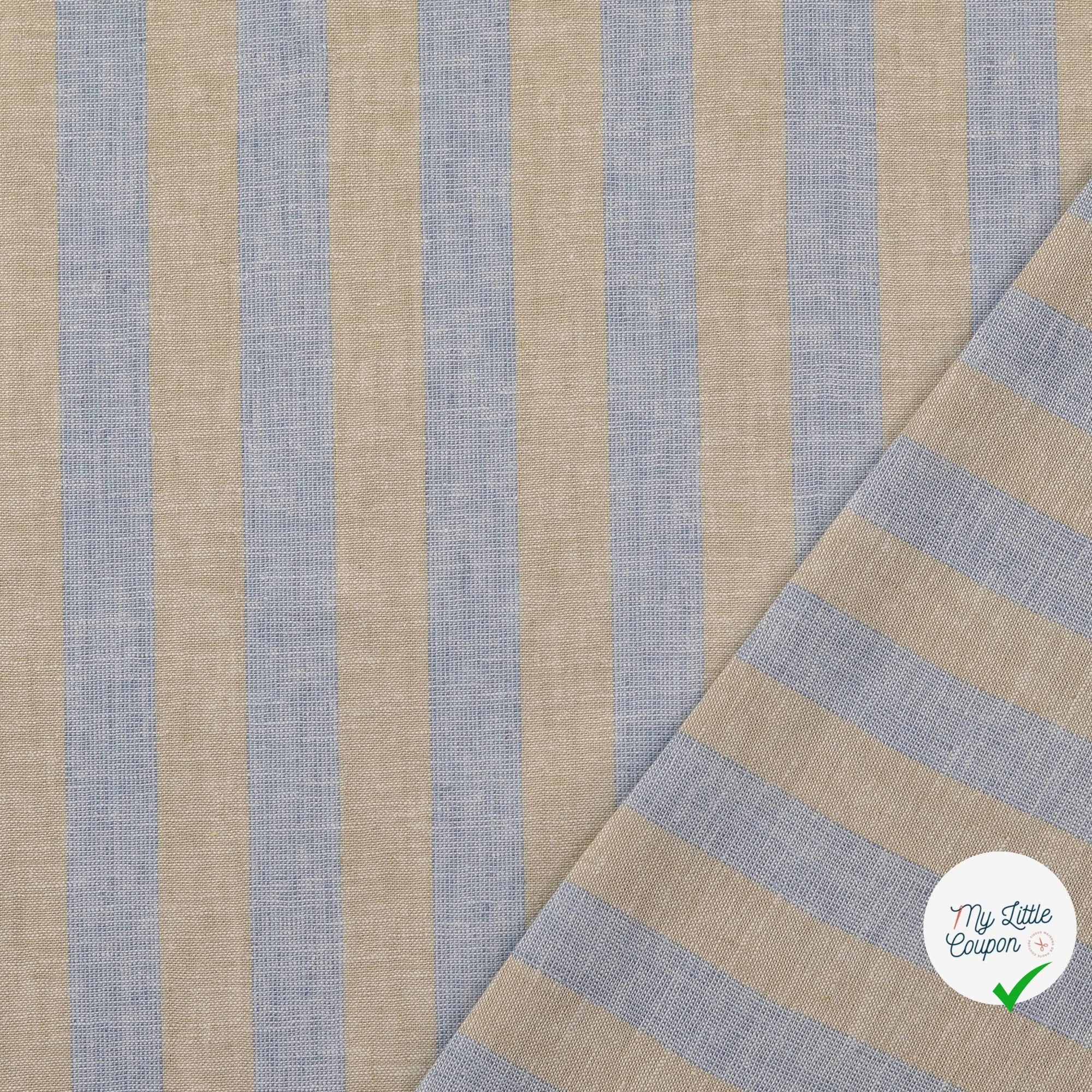 LIN ET COTON RAYURES BLEU CIEL - My Little Coupon