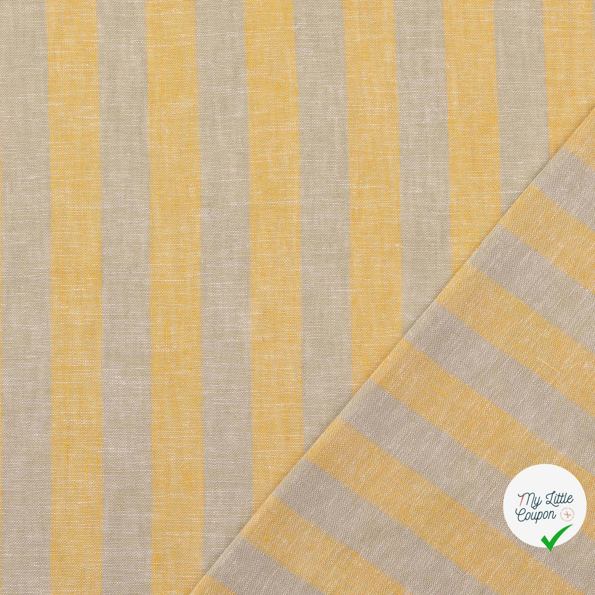 Lin et coton rayures jaune