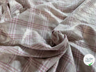 LIN FOND GRIS BEIGE TARTAN ROSE LAMÉ - My Little Coupon