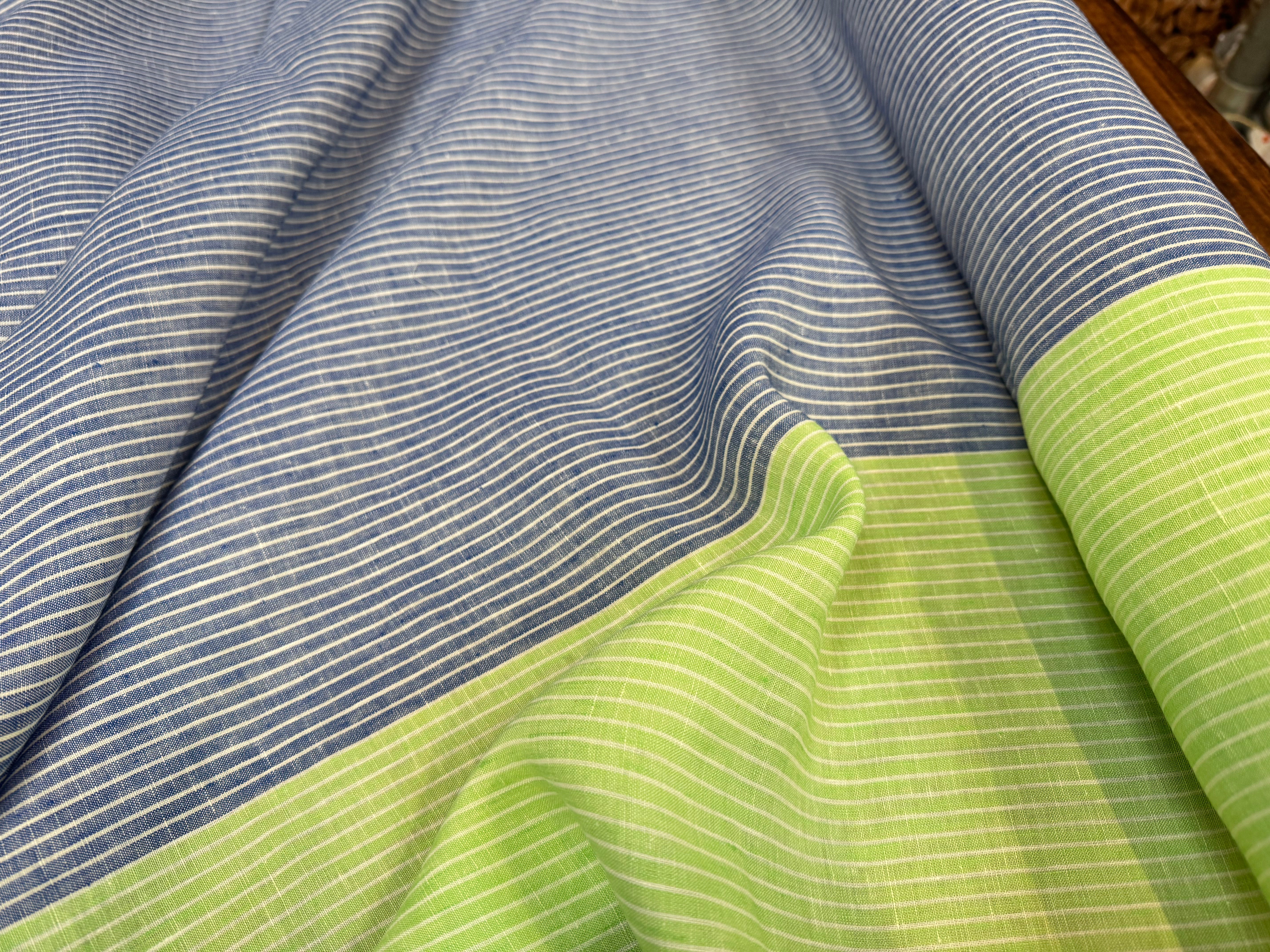 LIN RAYURES BLEU VERT - My Little Coupon