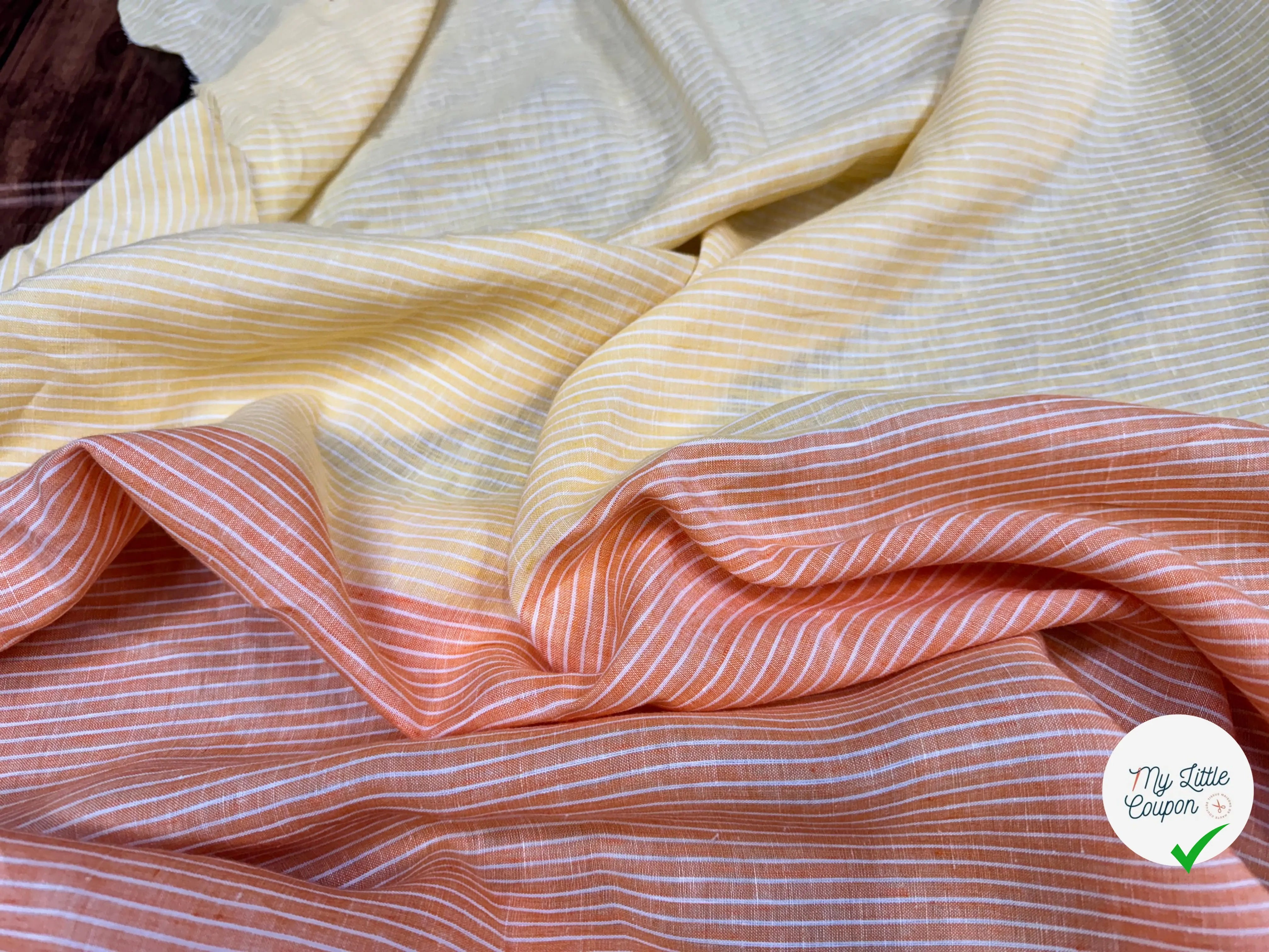 LIN RAYURES ORANGE JAUNE - My Little Coupon
