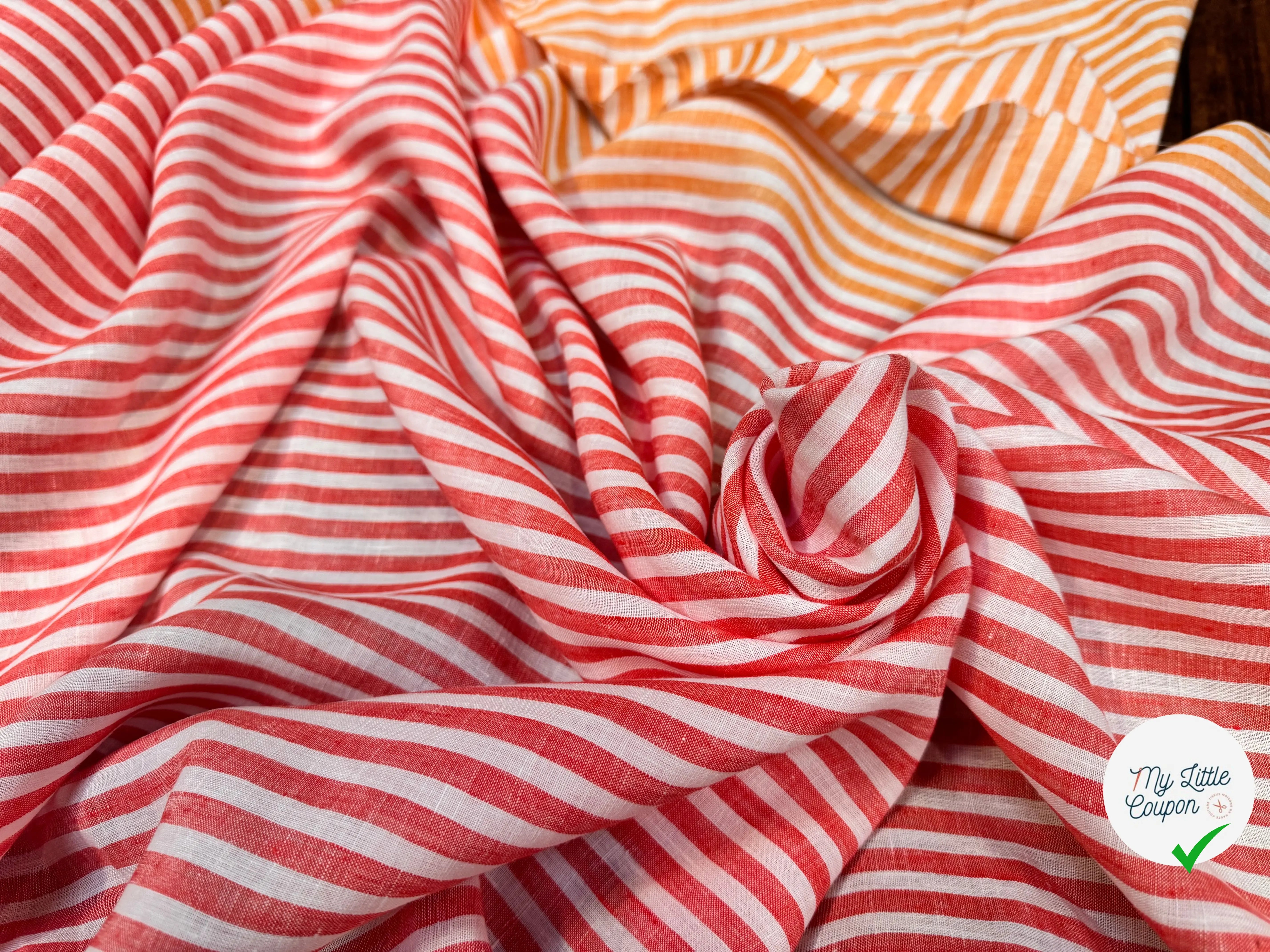 LIN RAYURES ORANGE & ROUGE KLASIKINE - My Little Coupon