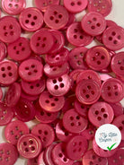 LOT DE 10 BOUTONS SOUPLES A 4 TROUS ROSE 10 MM - My Little Coupon
