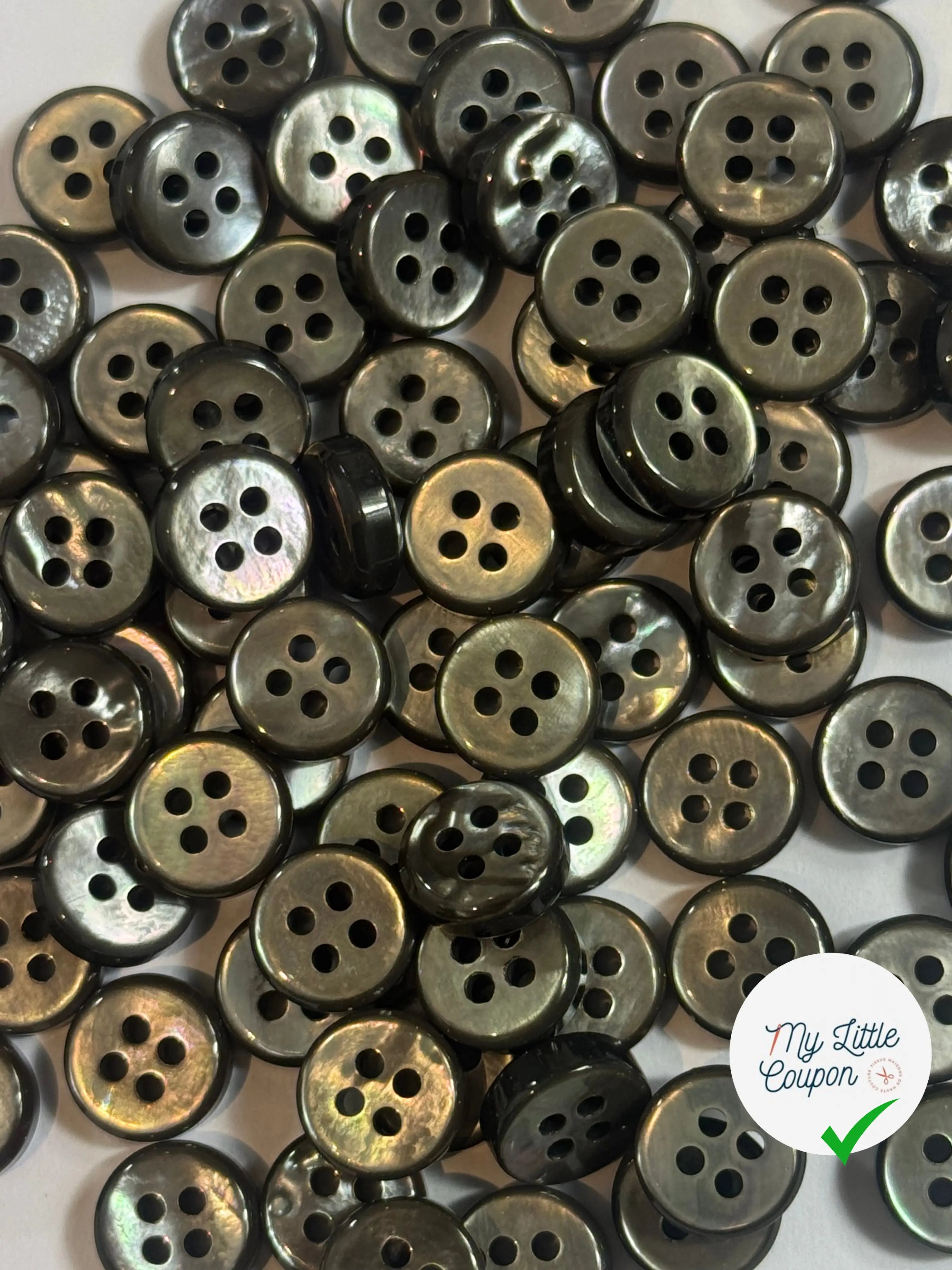 LOT DE 10 BOUTONS SOUPLES GRIS SIDERAL 10MM - My Little Coupon