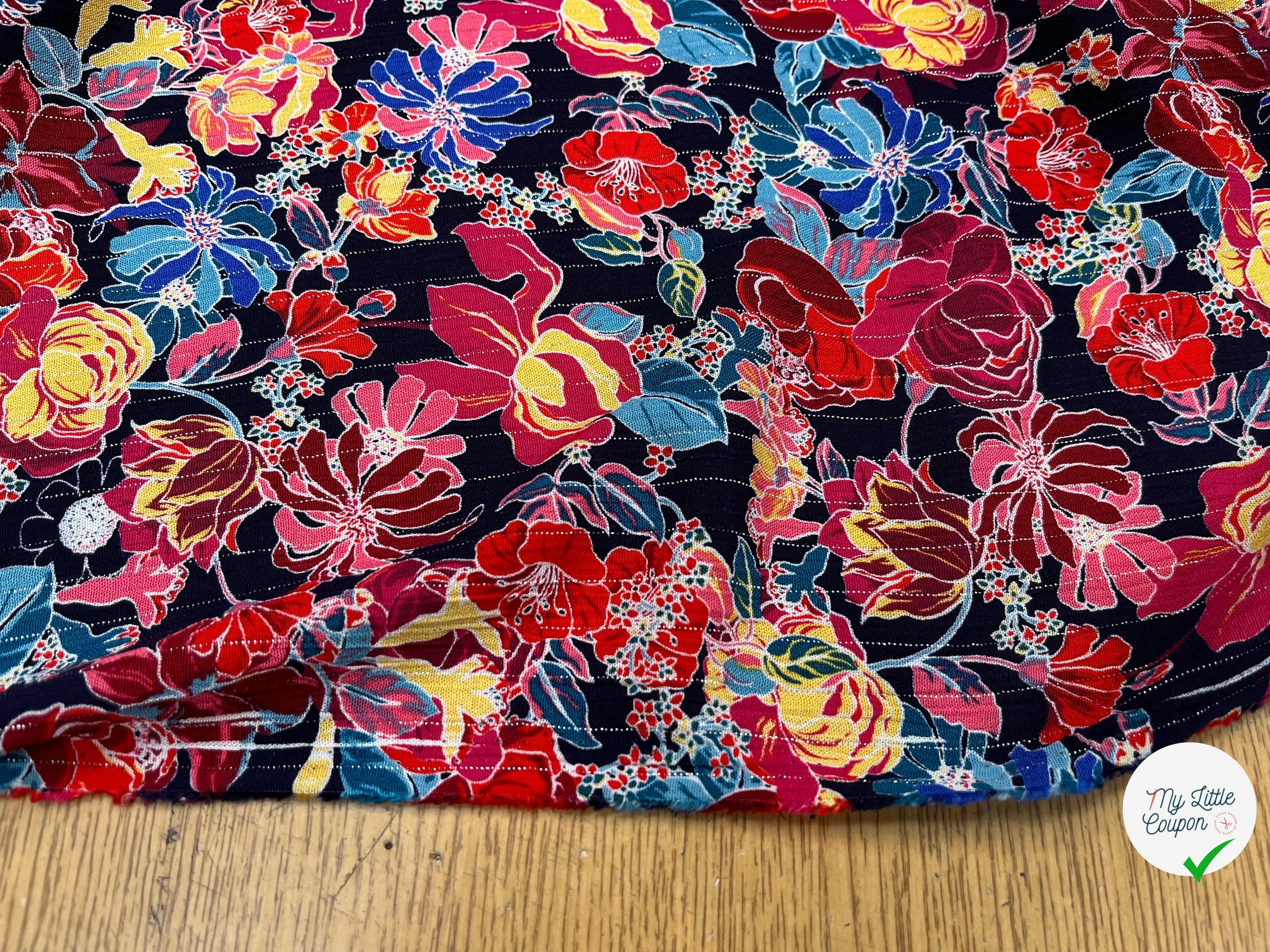 LUREX YORYU FOND MARINE FLEURS MULTICOLOR - My Little Coupon