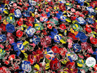 LUREX YORYU FOND NOIR FLEURS MULTICOLOR - My Little Coupon