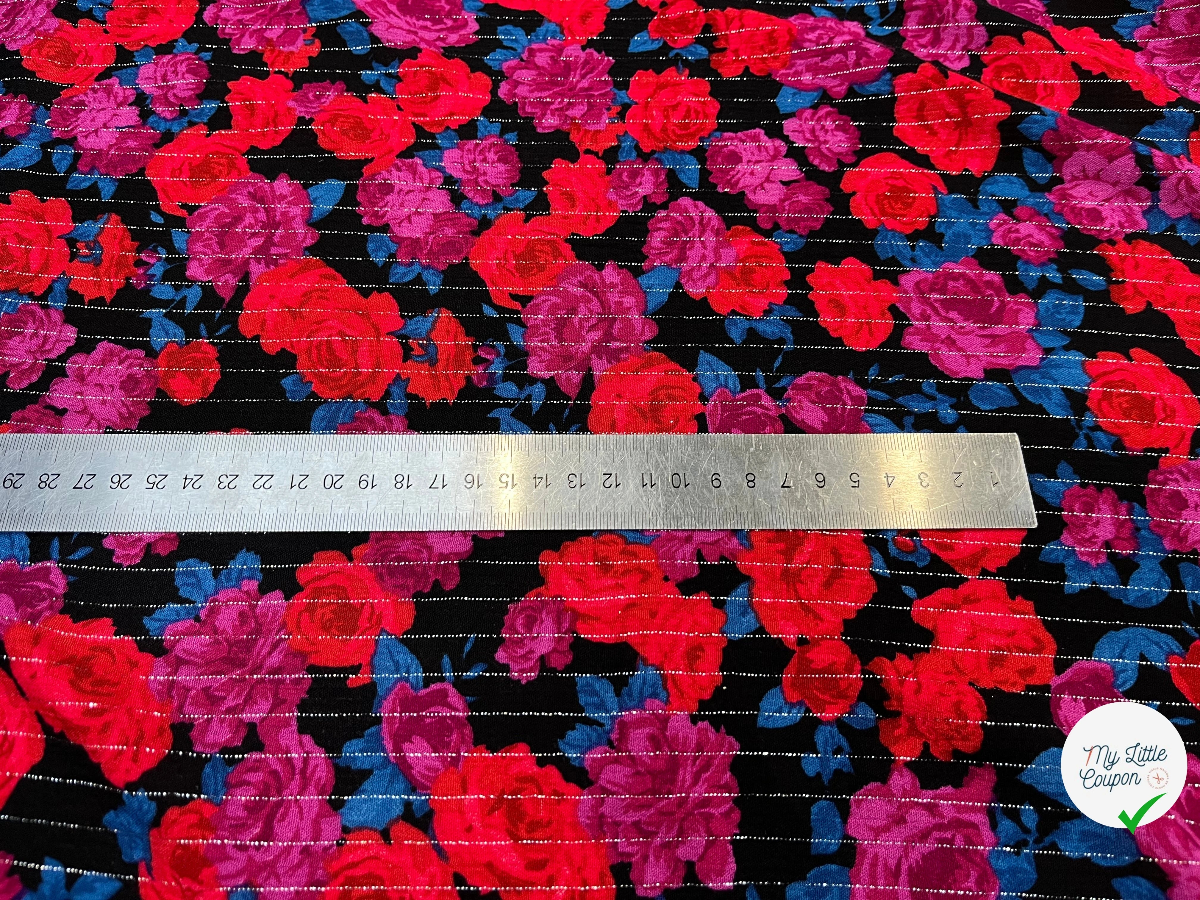 LUREX YORYU FOND NOIR ROSE ROUGE ET VIOLET - My Little Coupon