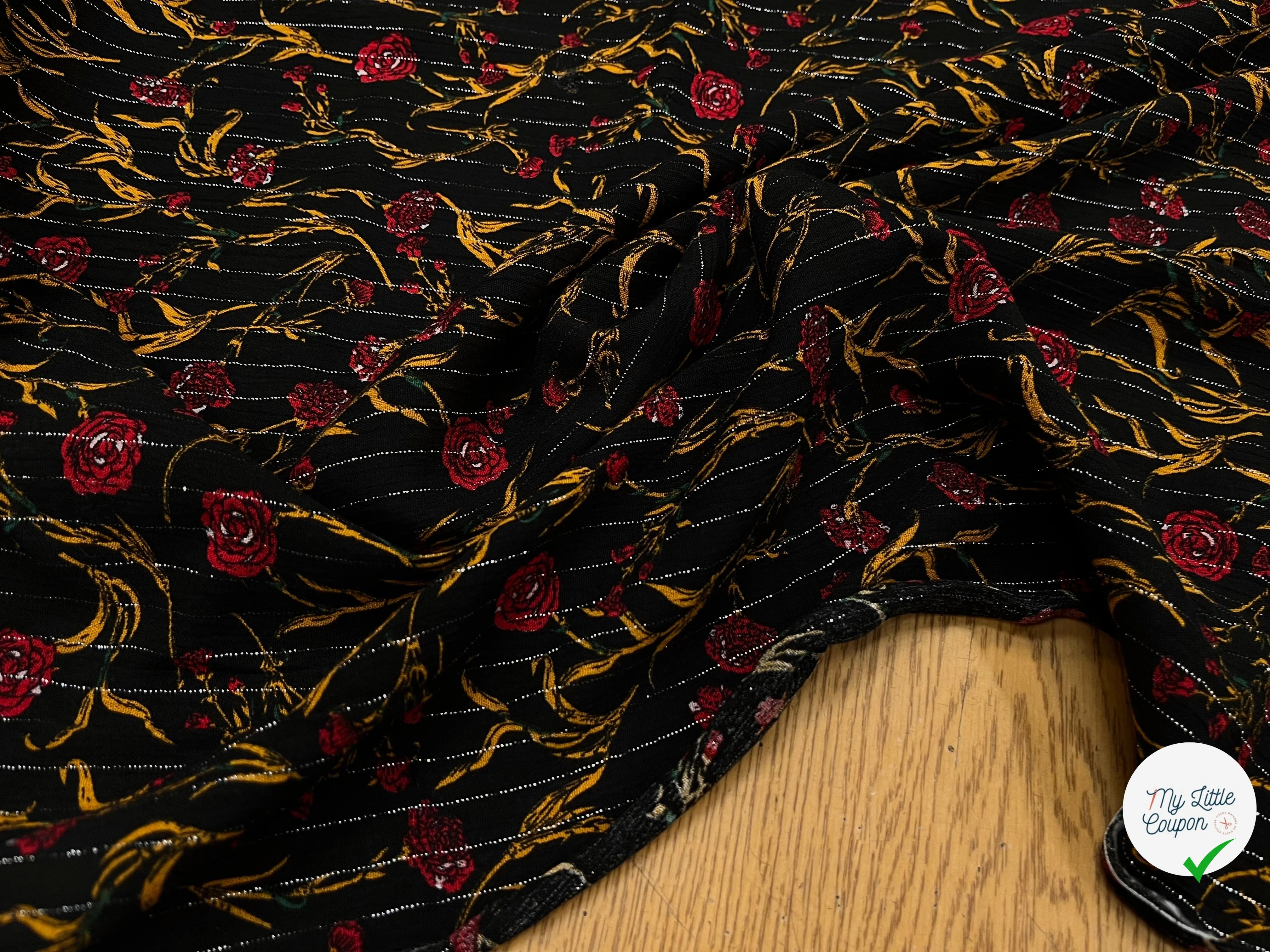 LUREX YORYU FOND NOIR ROSE ROUGE - My Little Coupon