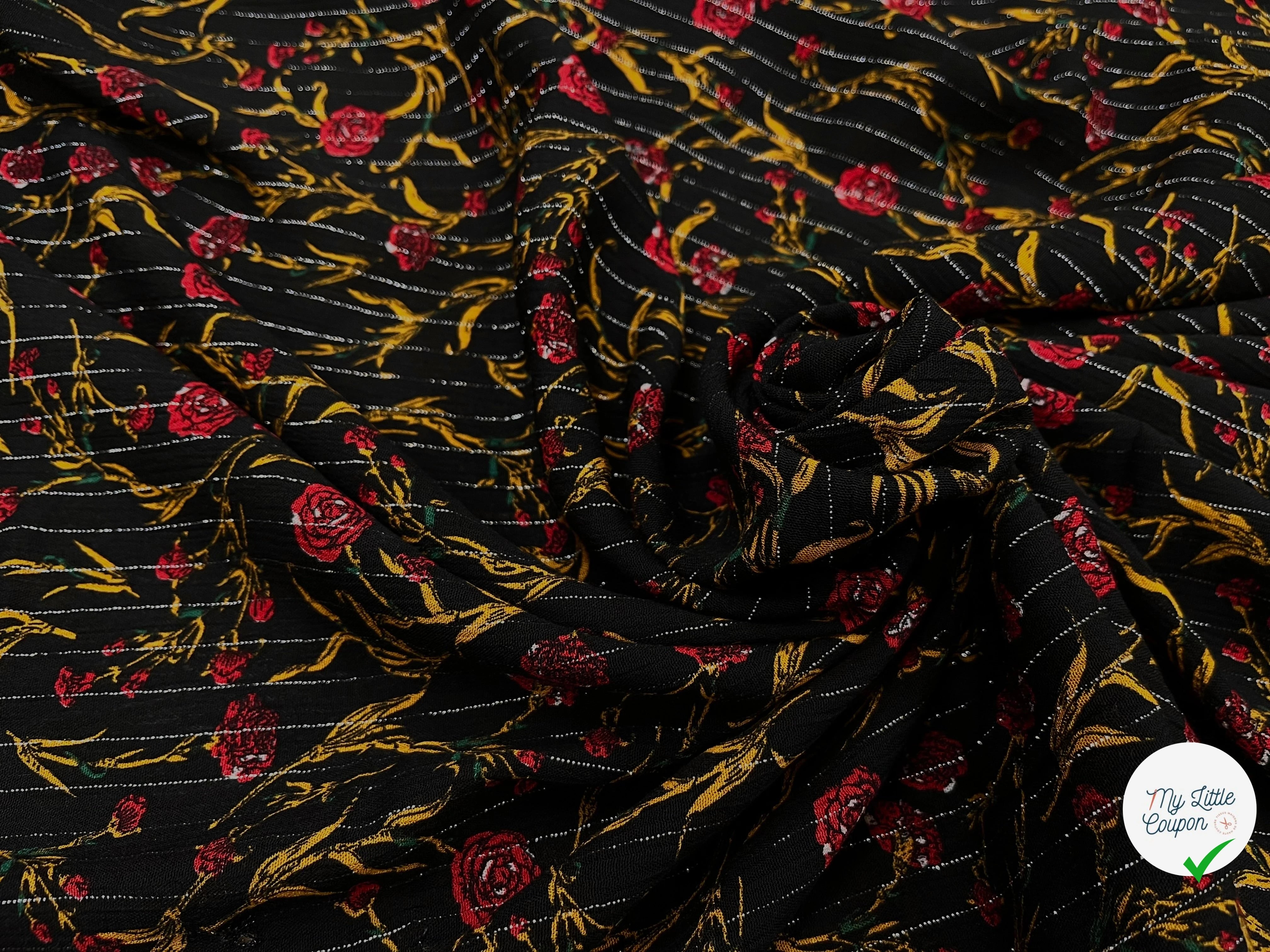 LUREX YORYU FOND NOIR ROSE ROUGE - My Little Coupon