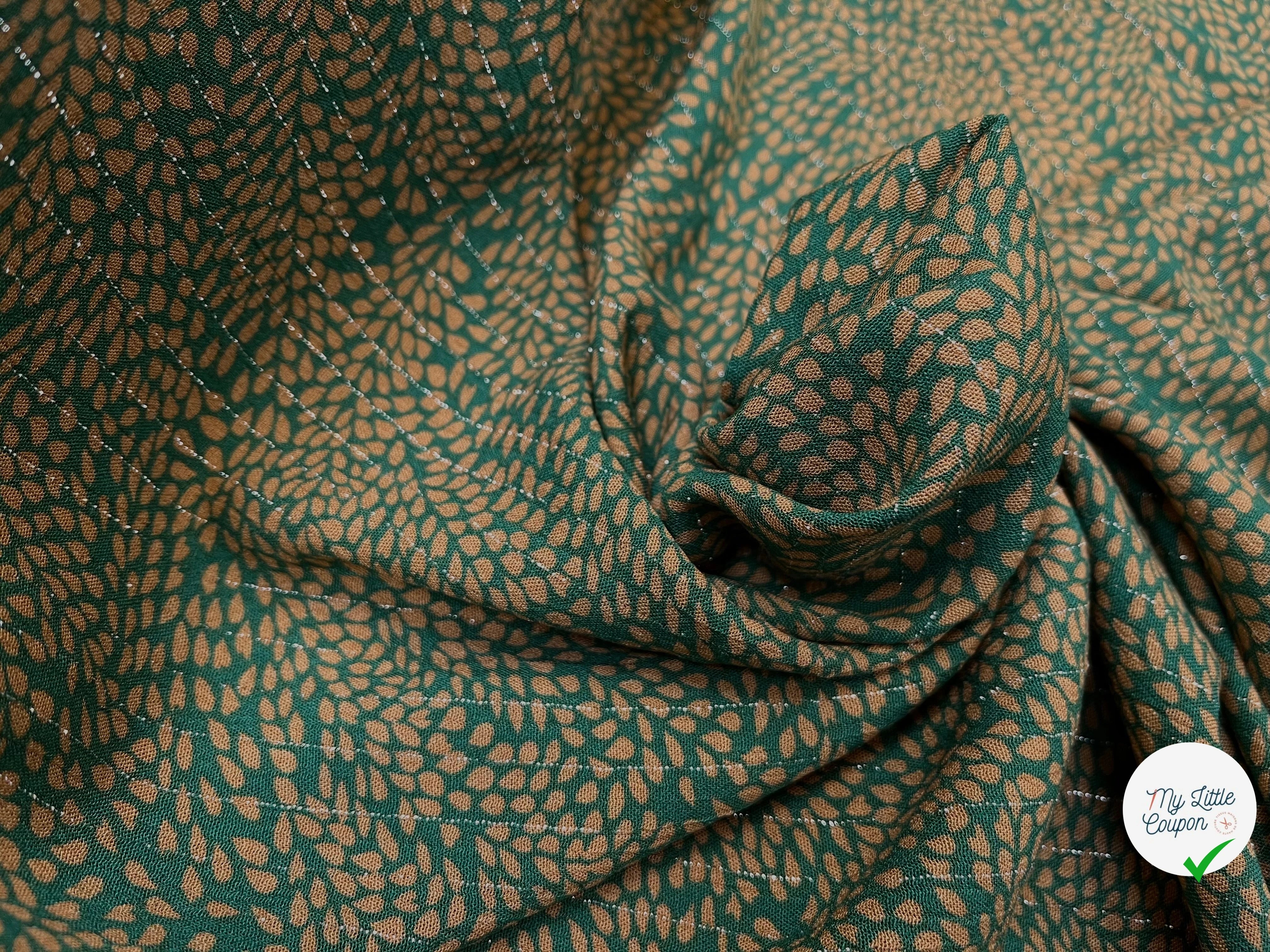 LUREX  YORYU FOND VERT FEUILLE BEIGE FONCÉ - My Little Coupon