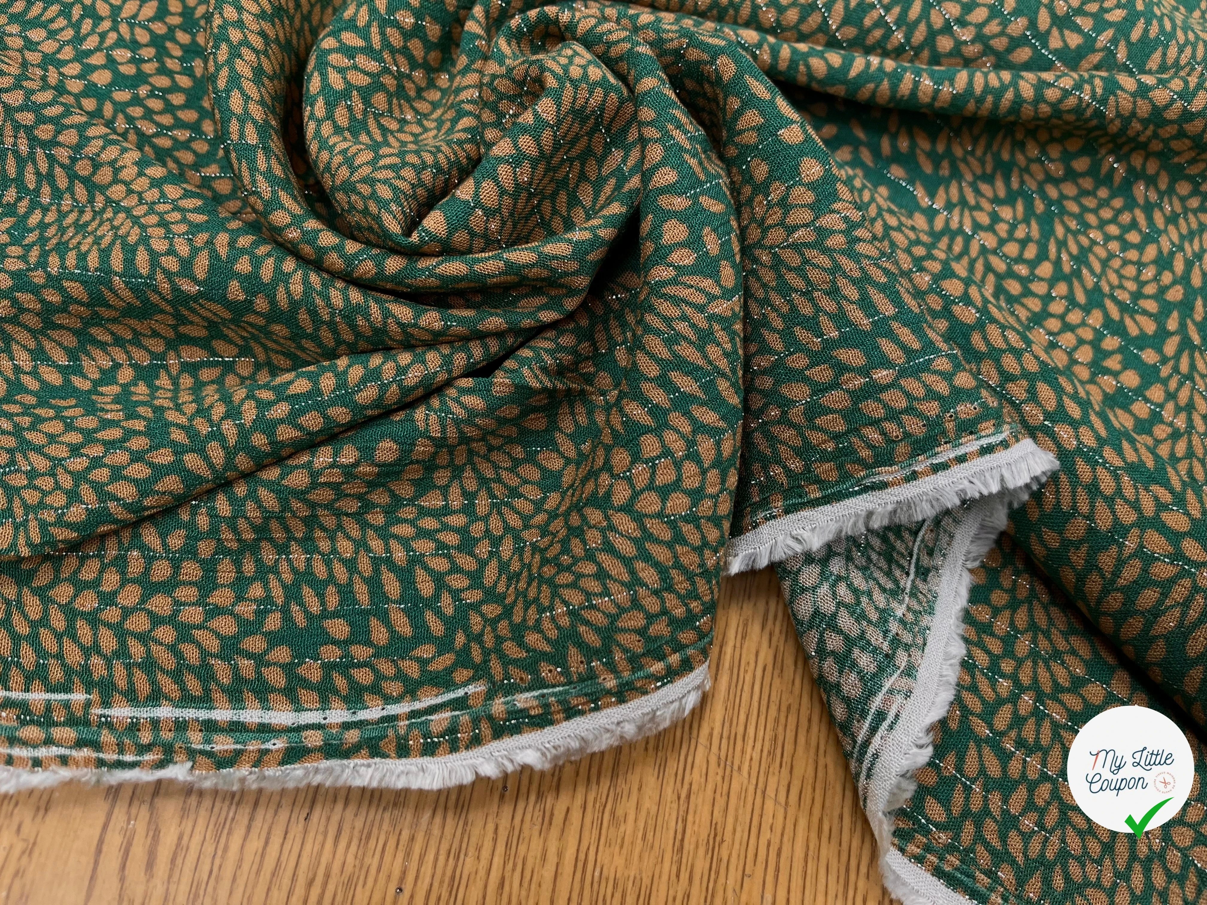 LUREX  YORYU FOND VERT FEUILLE BEIGE FONCÉ - My Little Coupon