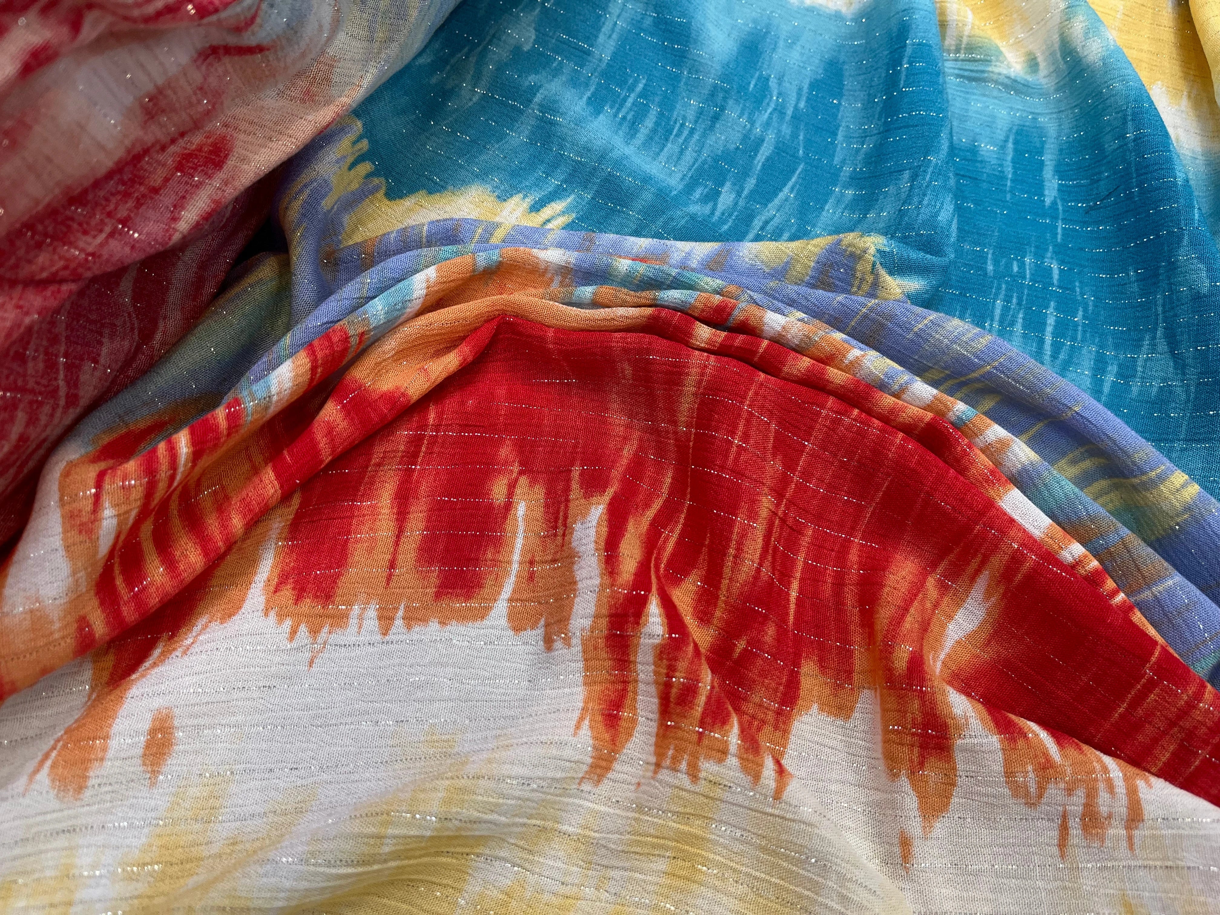 LUREX  YORYU TIE AND DYE MULTICOLORS BLEU/ROUGE/BEIGE - My Little Coupon