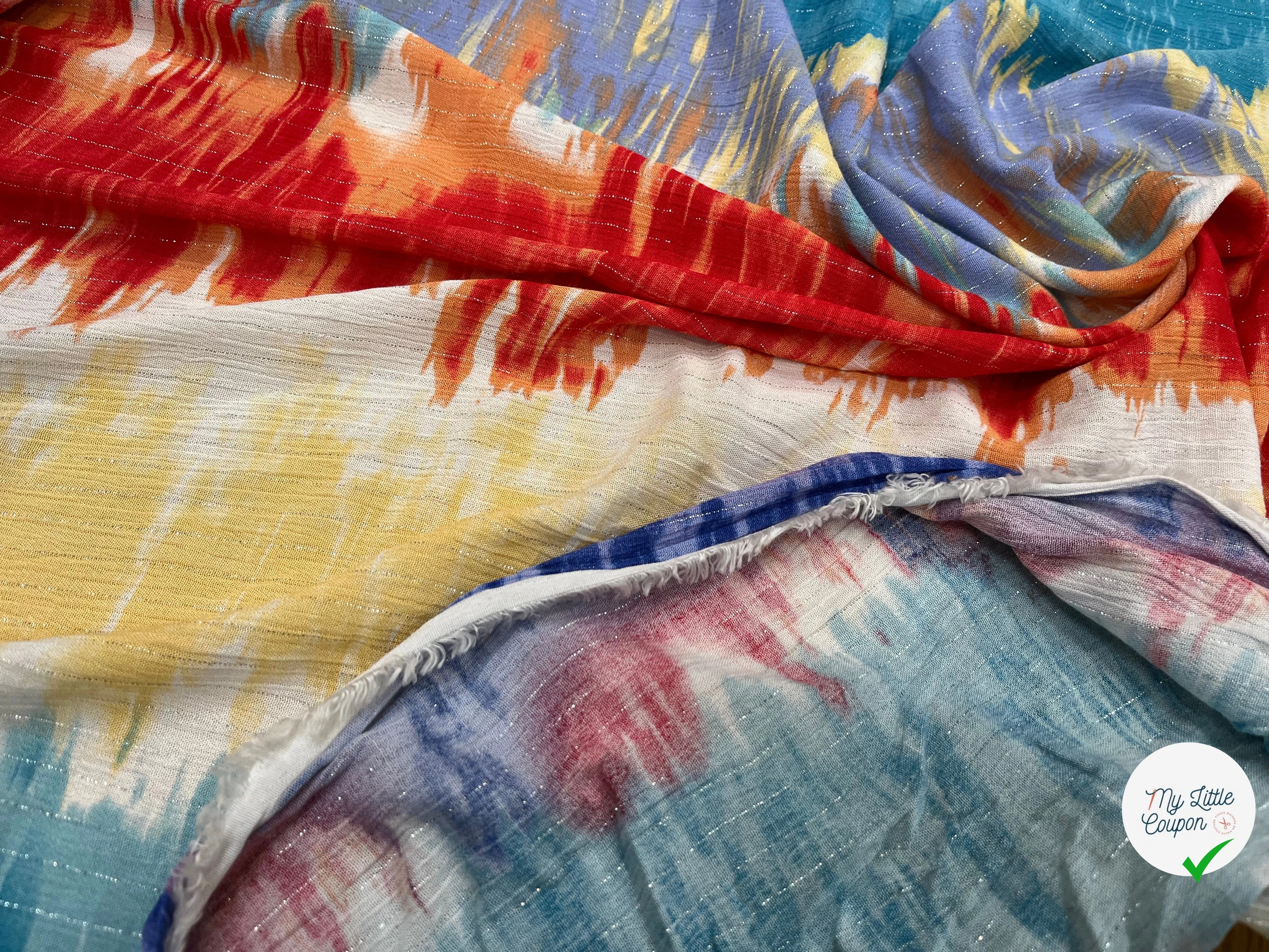 LUREX  YORYU TIE AND DYE MULTICOLORS BLEU/ROUGE/BEIGE - My Little Coupon