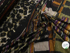 MAILLE À MOTIF LÉOPARD ET RAYURES ORANGES VIOLETTES ET KAKI - My Little Coupon