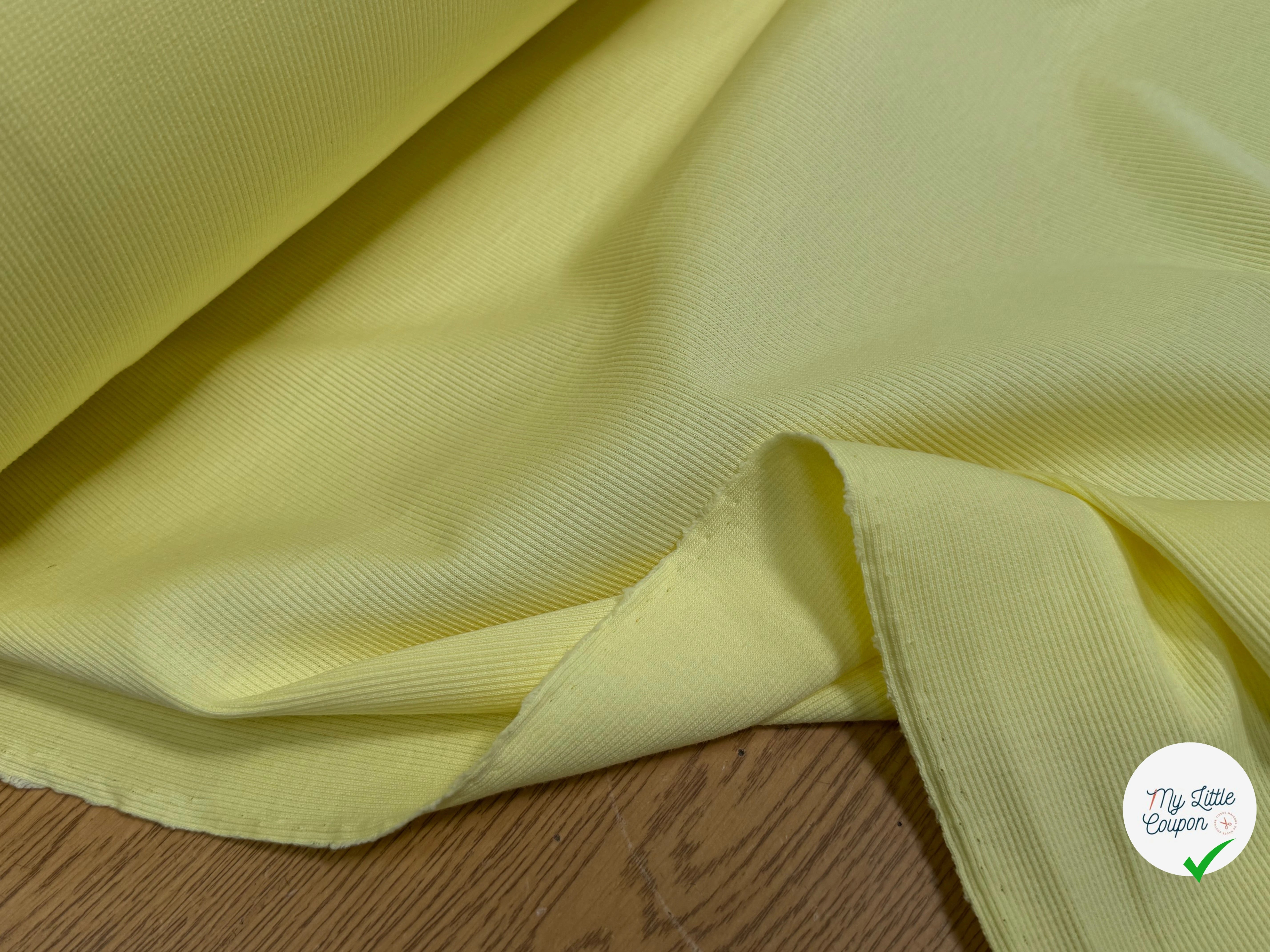 MAILLE CÔTE 1X1  STRETCH JAUNE LEMON - My Little Coupon