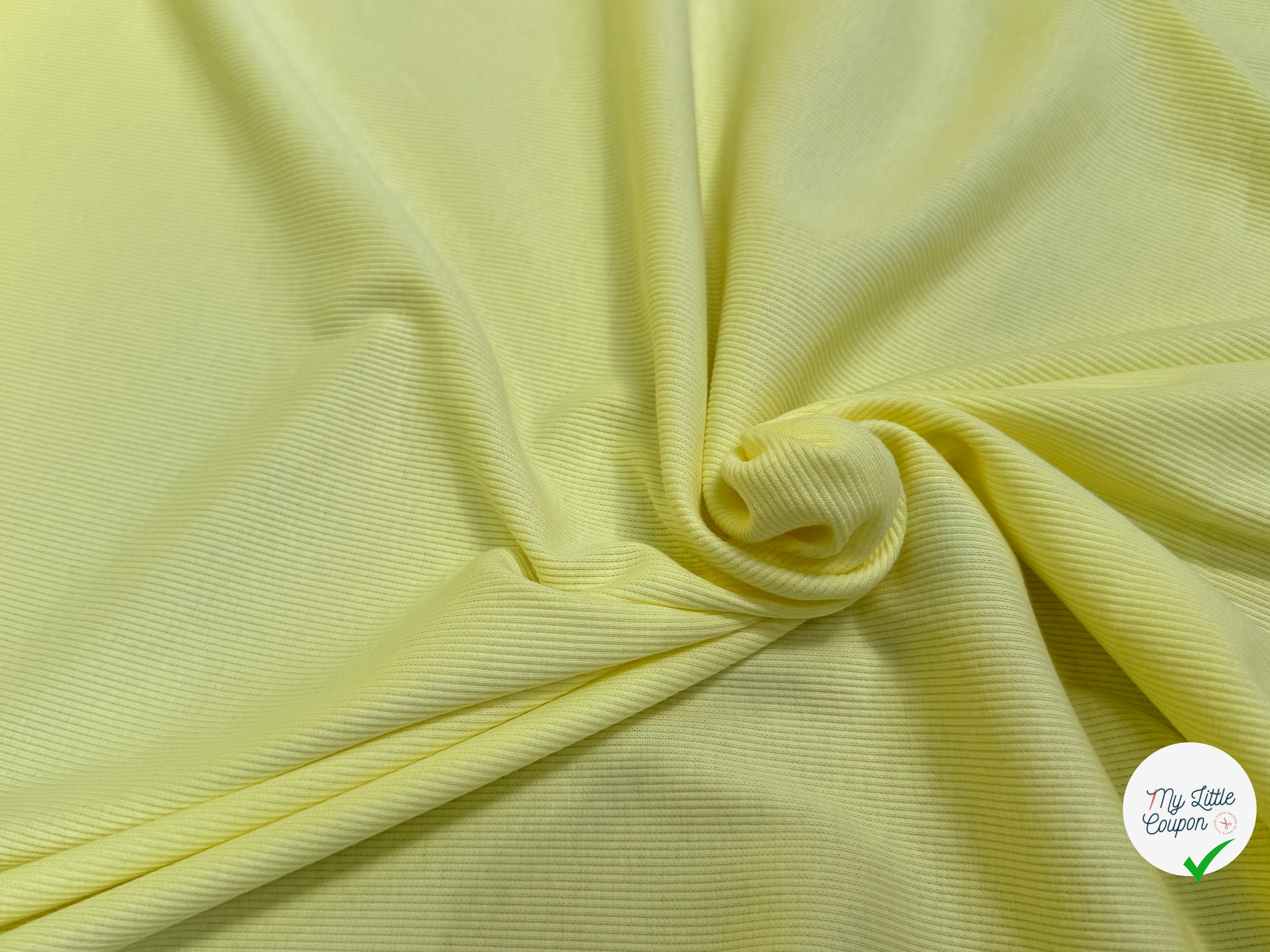 MAILLE CÔTE 1X1  STRETCH JAUNE LEMON - My Little Coupon