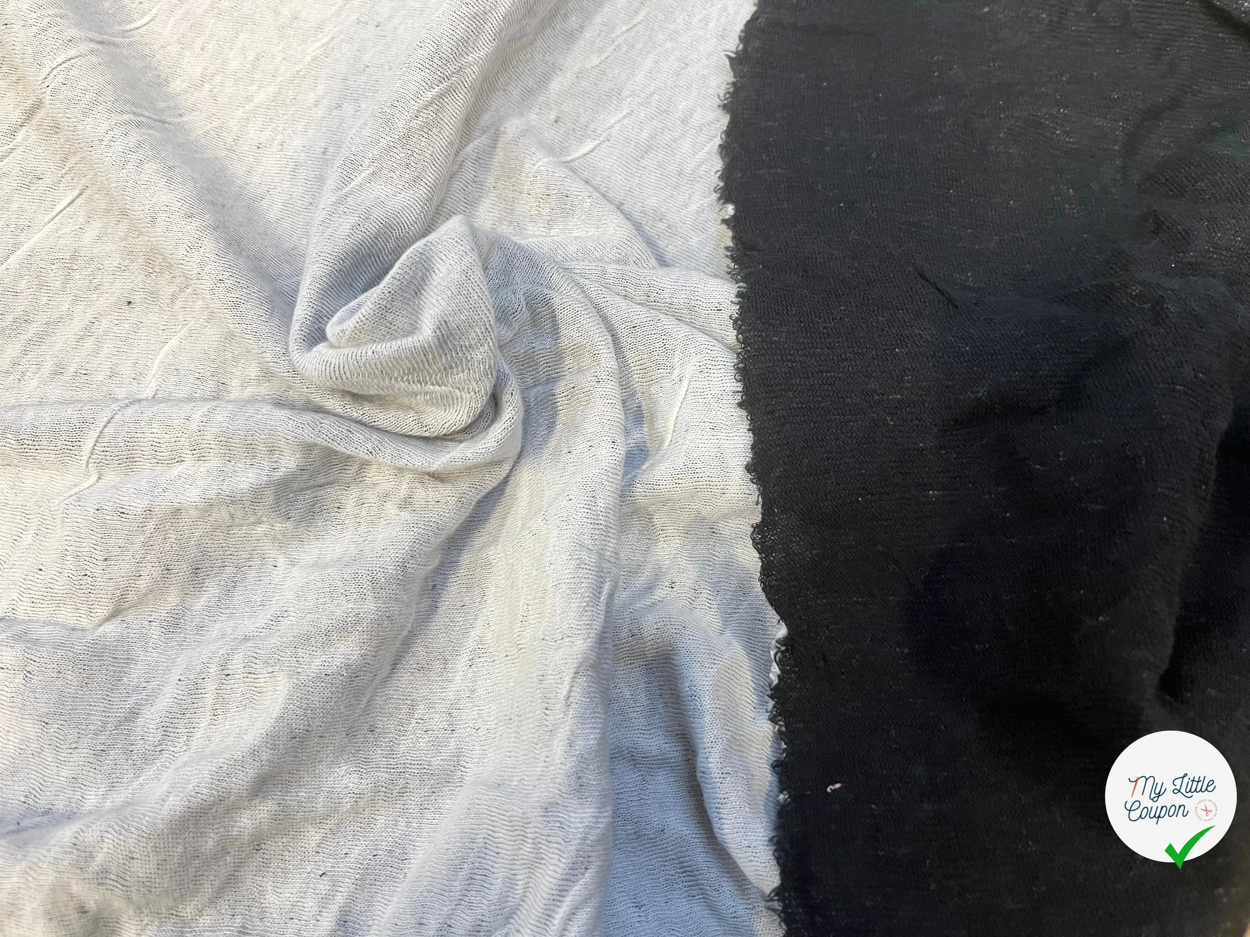 MAILLE COTON CONTRECOLLÉE ULTRA STRETCH NOIR ET BLANC - My Little Coupon
