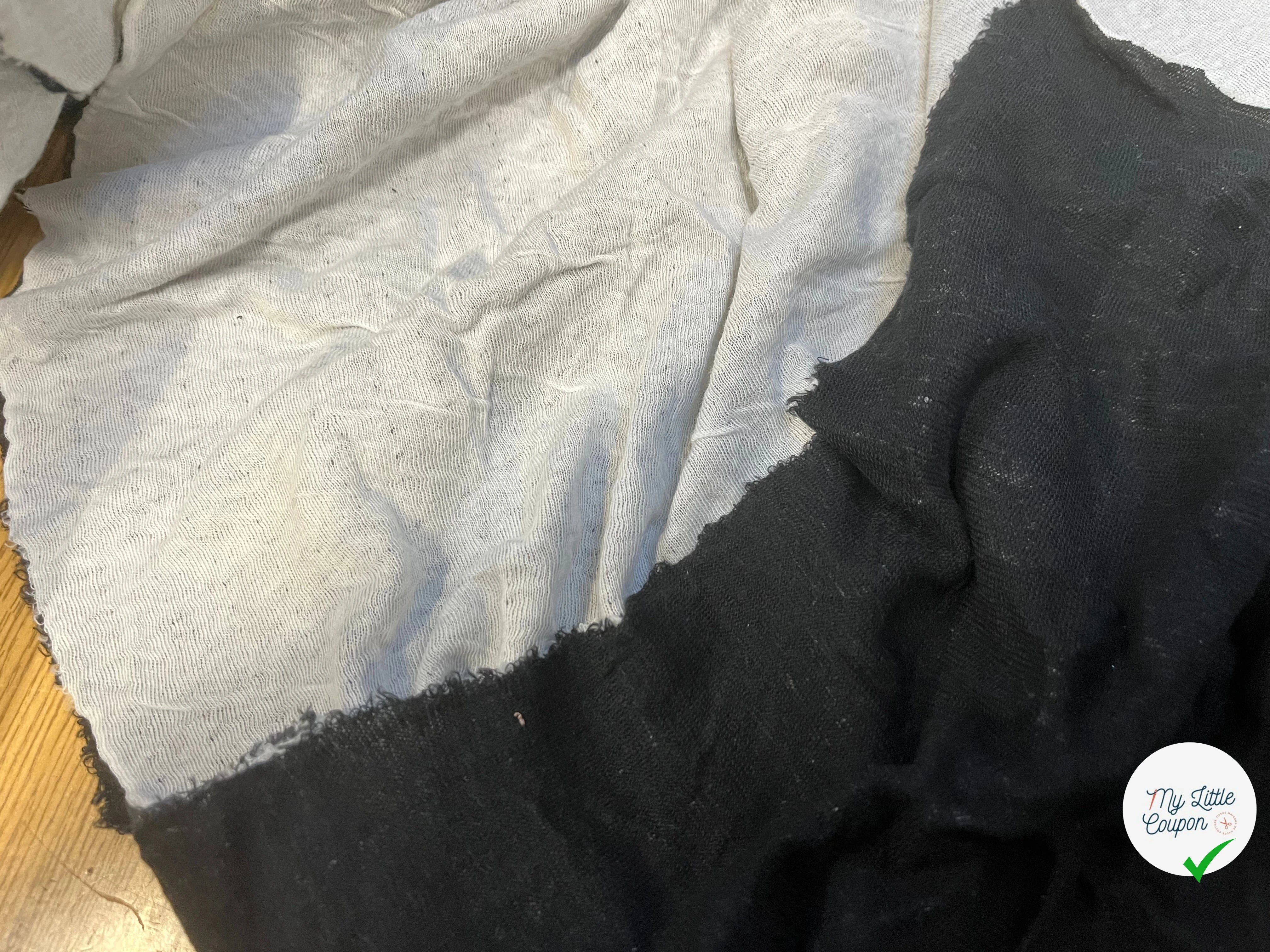 MAILLE COTON CONTRECOLLÉE ULTRA STRETCH NOIR ET BLANC - My Little Coupon