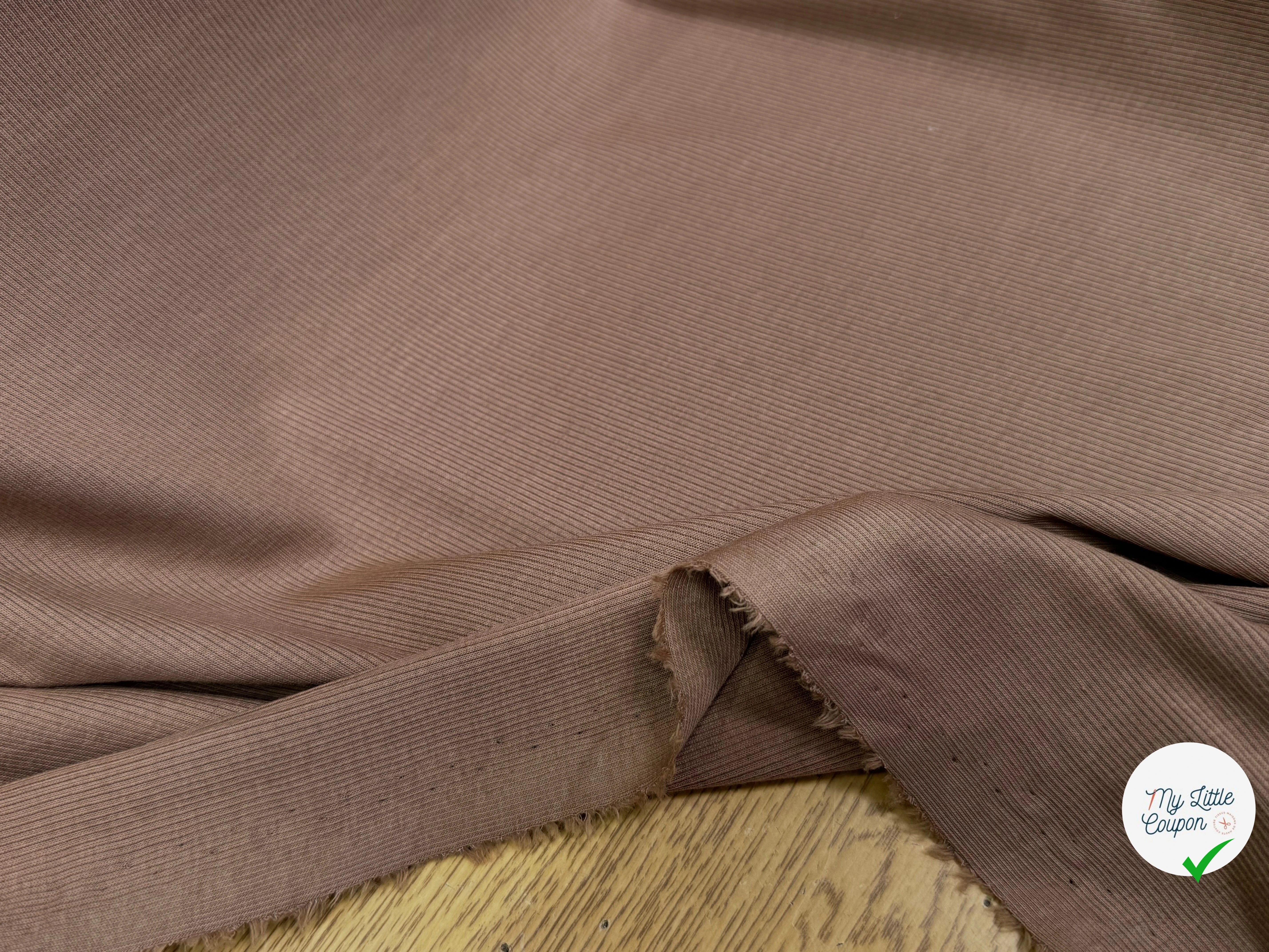 MAILLE COTON CÔTE 1X1  STRETCH BRONZÉE - My Little Coupon