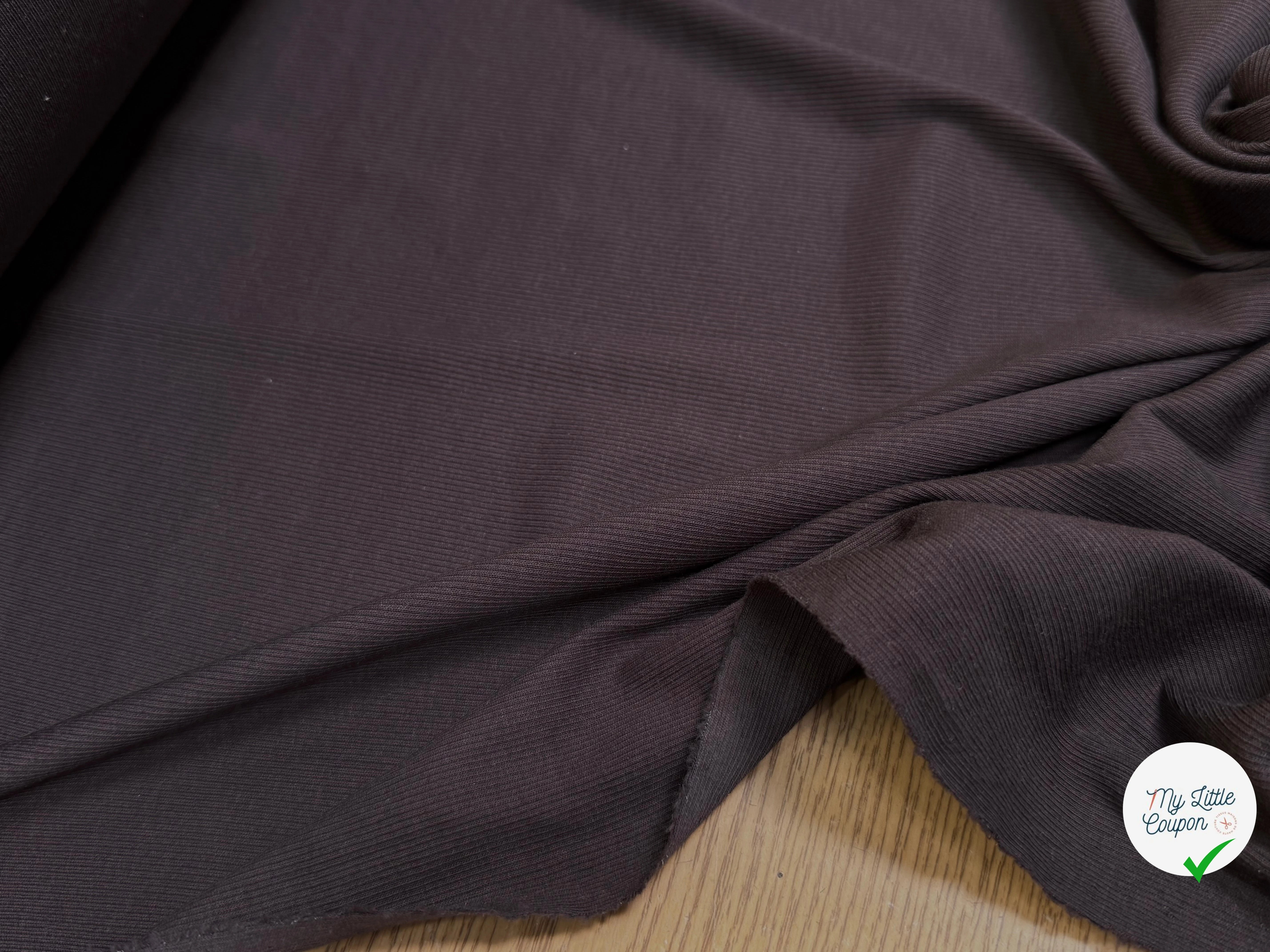 MAILLE COTON CÔTE 1X1  STRETCH BURNT RED - My Little Coupon