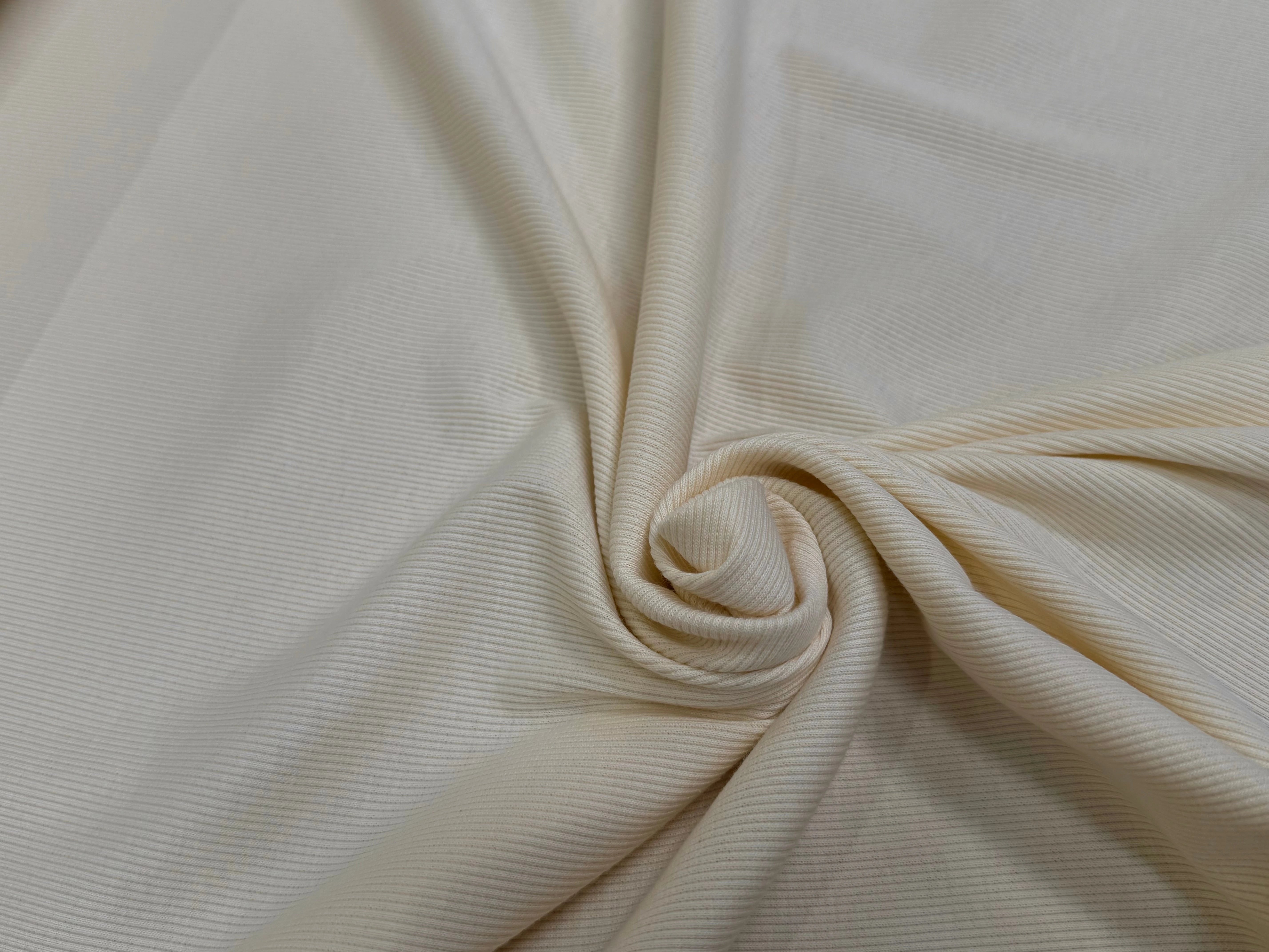 MAILLE COTON CÔTE 1X1 STRETCH COULEUR NATURELLE - My Little Coupon