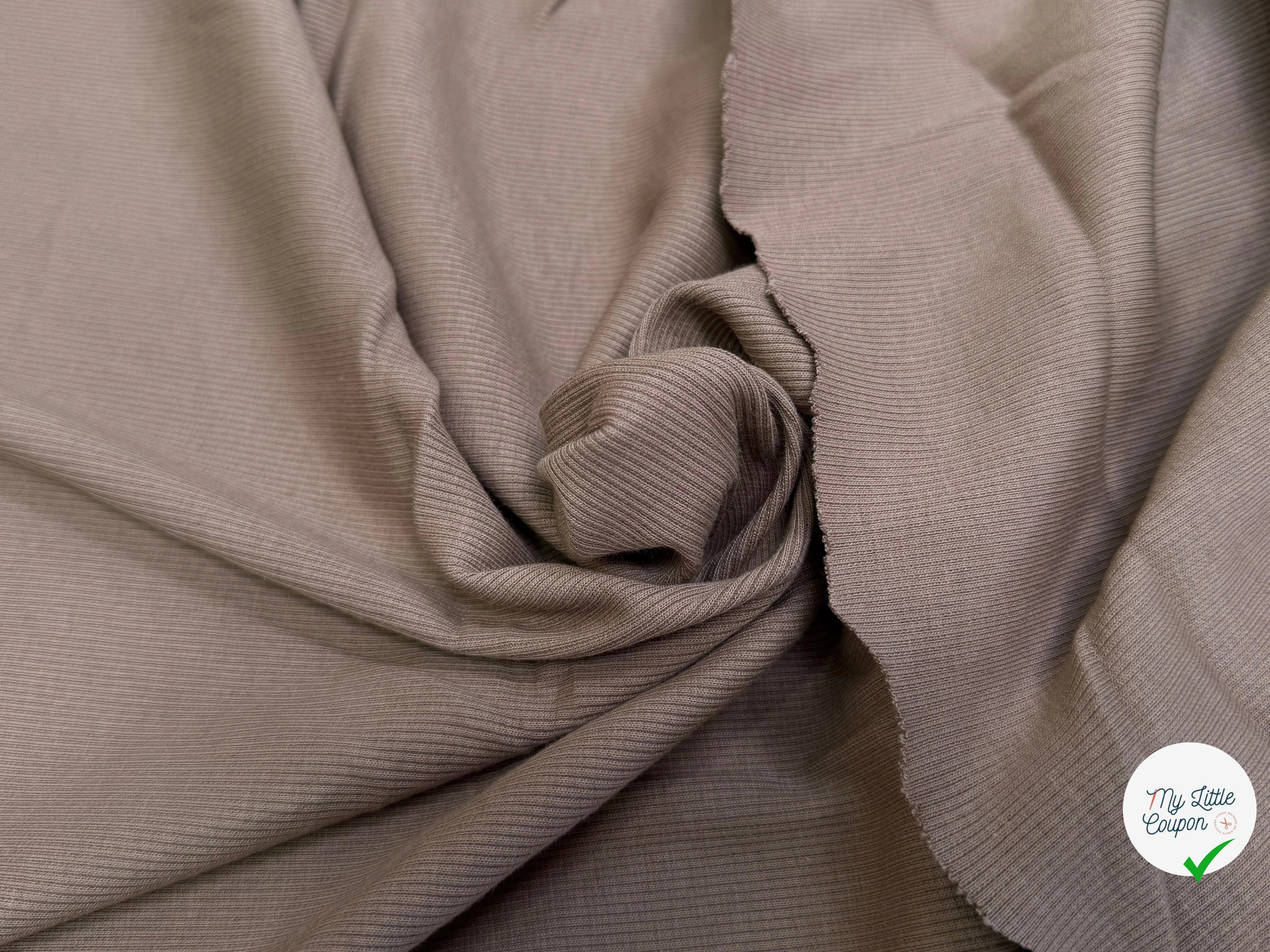 MAILLE COTON CÔTE 1X1 STRETCH DARK SAND - My Little Coupon