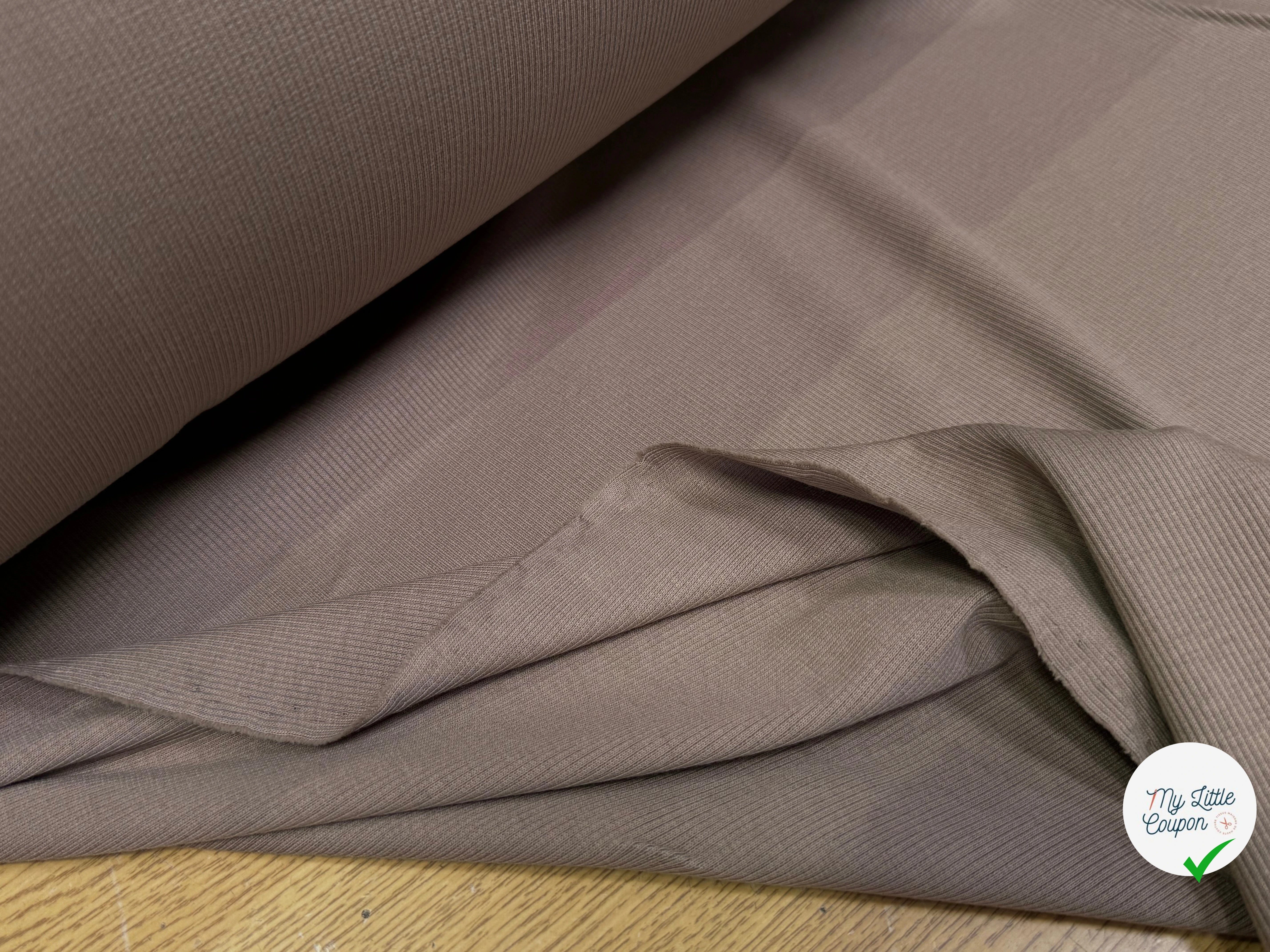MAILLE COTON CÔTE 1X1 STRETCH DARK SAND - My Little Coupon