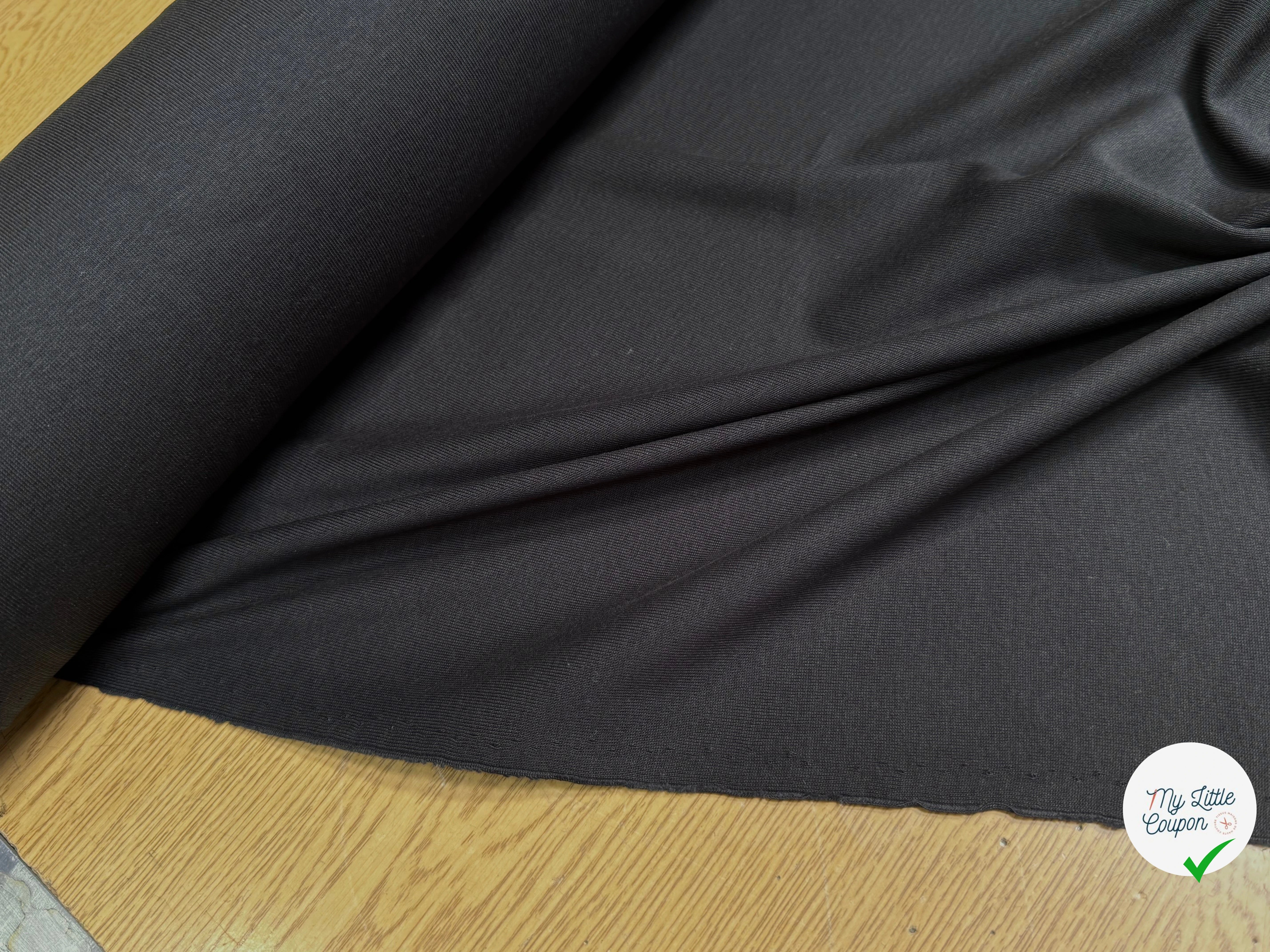 MAILLE COTON LEGER CÔTELÉE BLACK - My Little Coupon