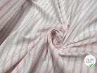 MAILLE COTON LOURDE RAYURES BLANC ET ROSE SAUMON - My Little Coupon - tissu - coudre