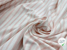 MAILLE COTON LOURDE RAYURES BLANC ET ROSE SAUMON - My Little Coupon - tissu - coudre