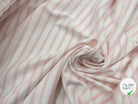MAILLE COTON LOURDE RAYURES BLANC ET ROSE SAUMON - My Little Coupon - tissu - coudre