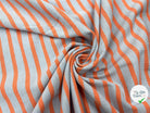 MAILLE COTON LOURDE RAYURES BLEU GRIS ET ORANGE - My Little Coupon - tissu - coudre