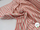 MAILLE COTON LOURDE RAYURES ROSE SIBILÉ FOND BEIGE - My Little Coupon - tissu - coudre