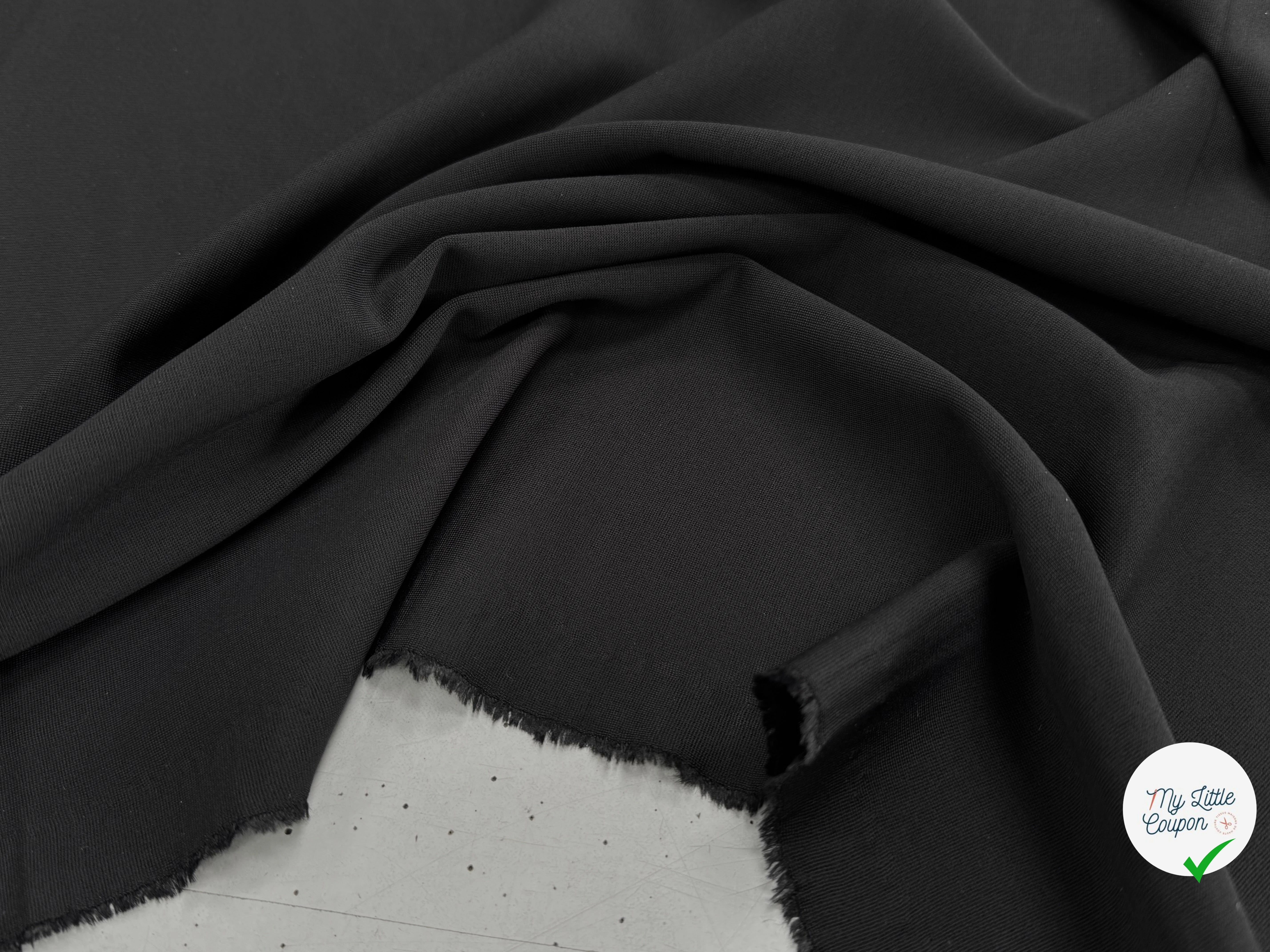 MAILLE COTON ULTRA STRETCH NOIR 96% COTON - My Little Coupon