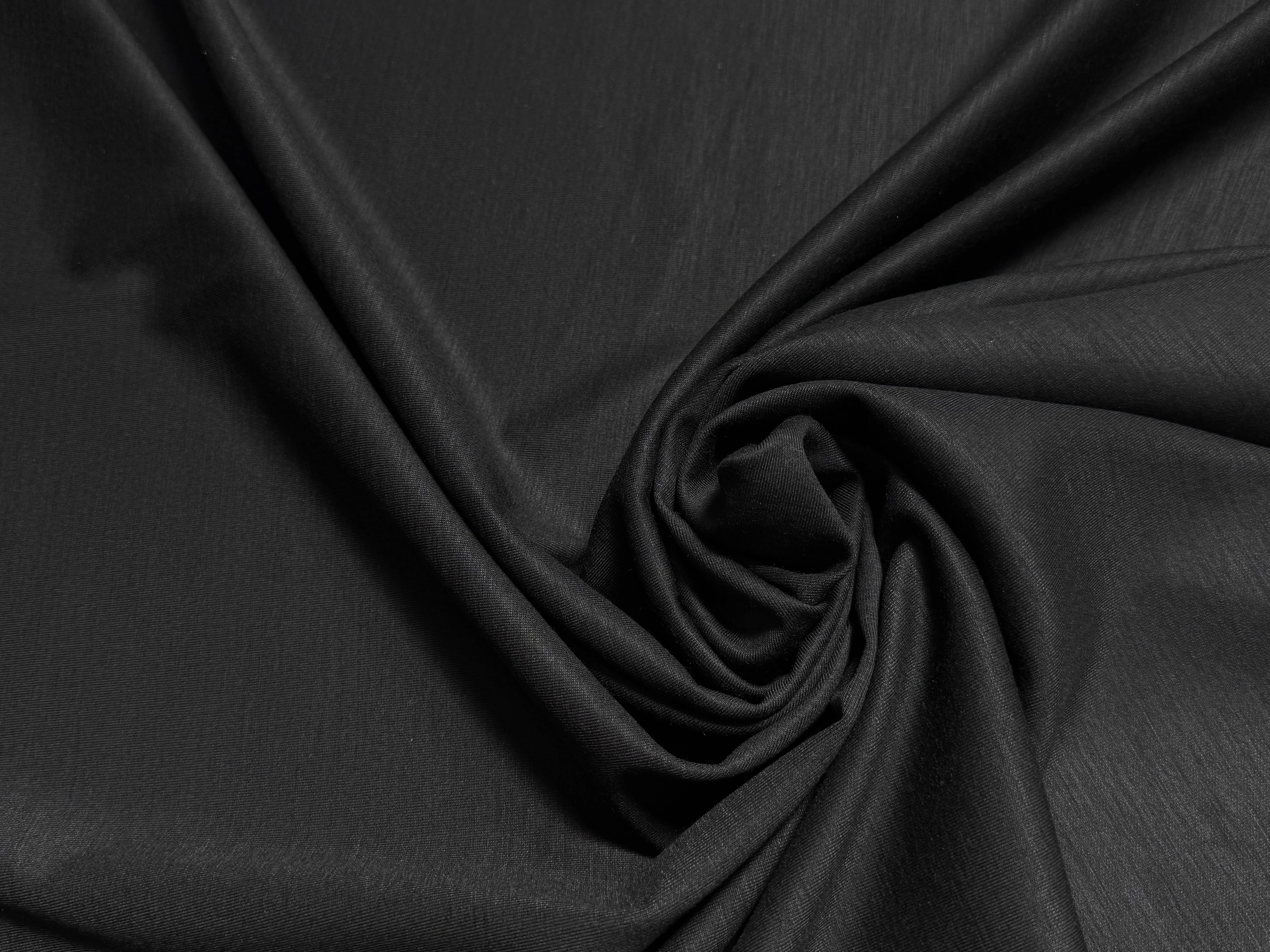 MAILLE DE COTON LOURDE SATINÉE TRÈS BELLE TENUE NOIR - My Little Coupon