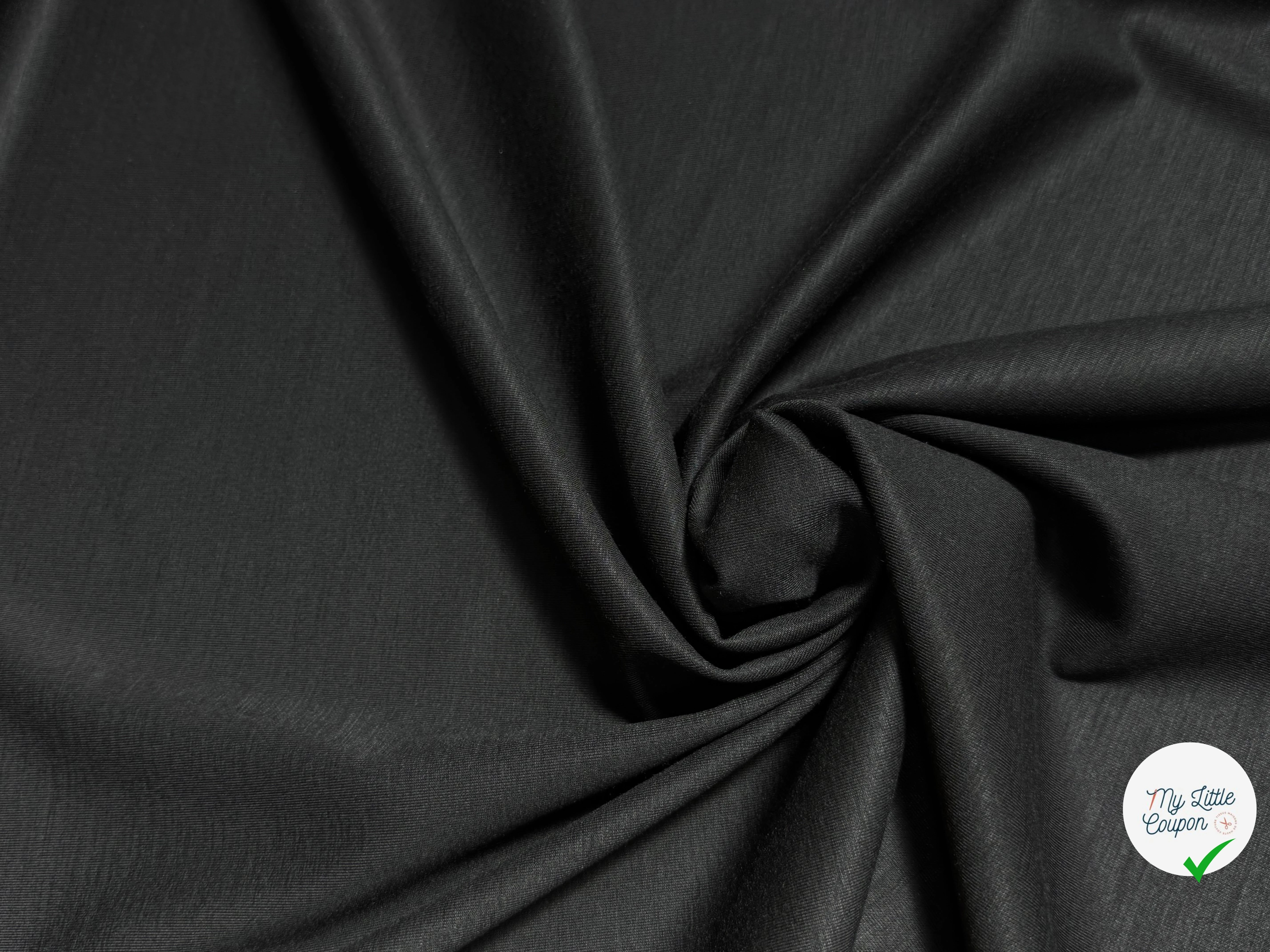 MAILLE DE COTON LOURDE SATINÉE TRÈS BELLE TENUE NOIR - My Little Coupon
