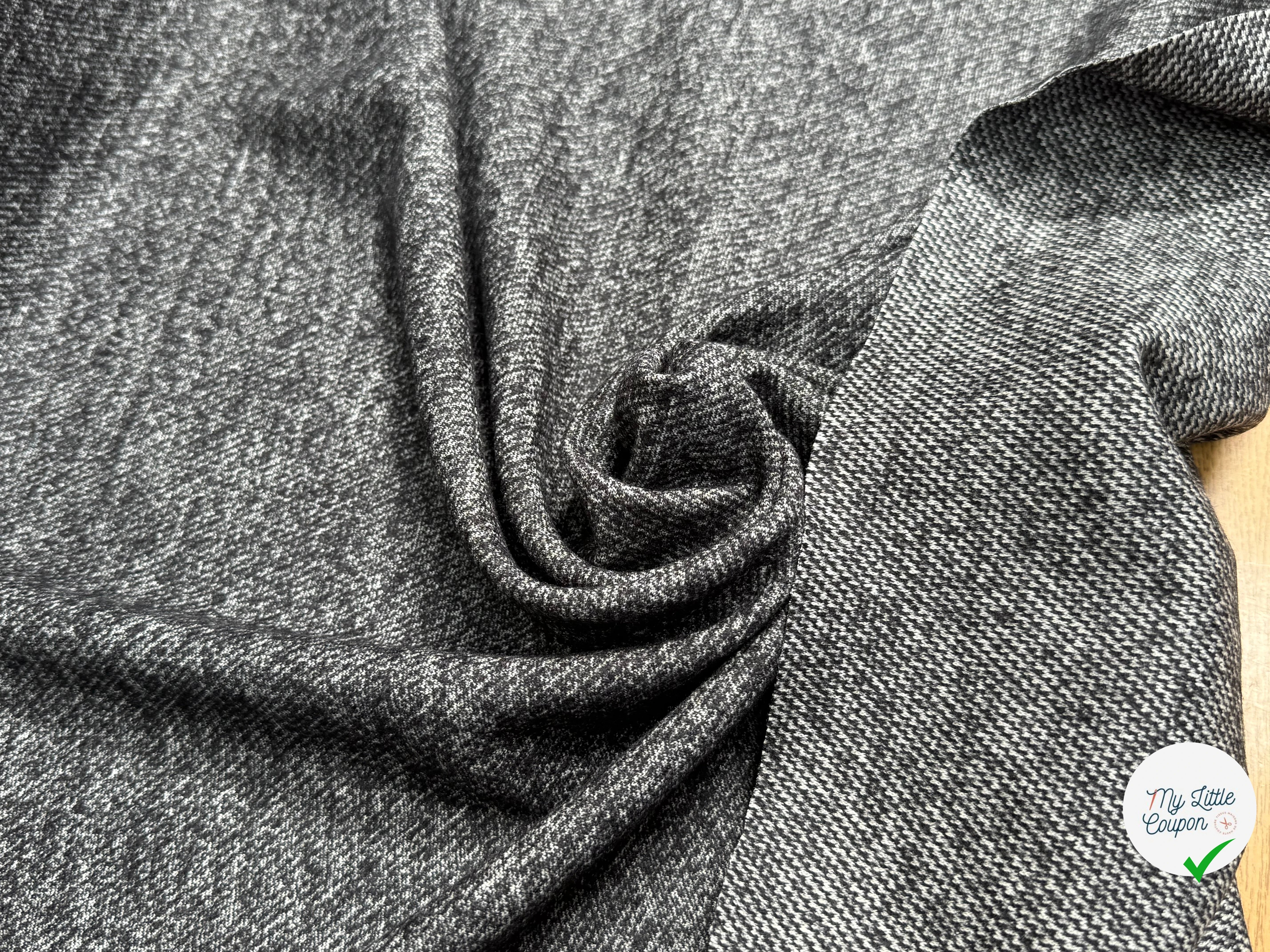 MAILLE DE LAINE TISSÉE ULTRA STRETCH GRIS CHINÉ - My Little Coupon