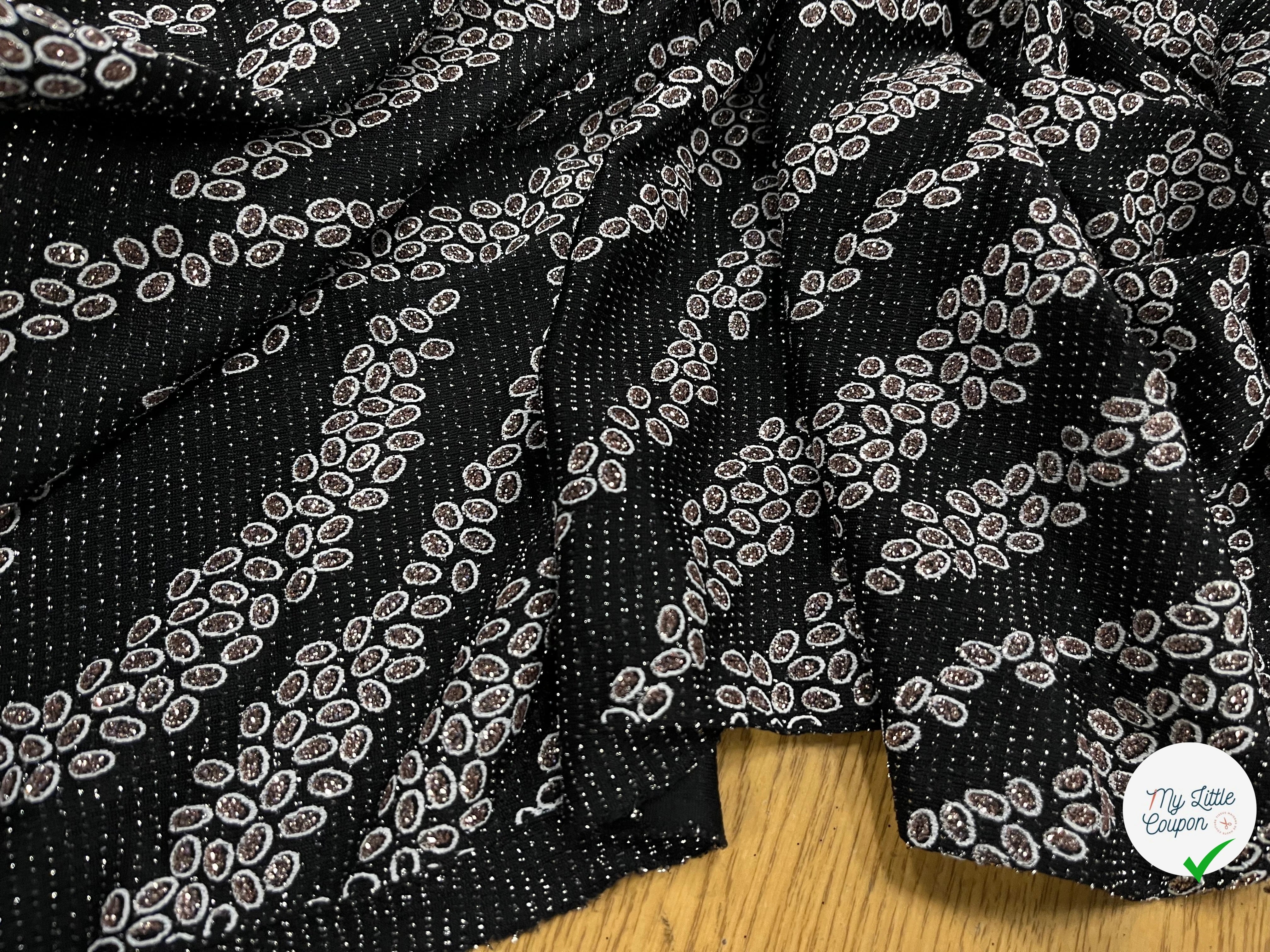 MAILLE DIAMANT ESPRIT FESTIF ARGENT FOND NOIR - My Little Coupon