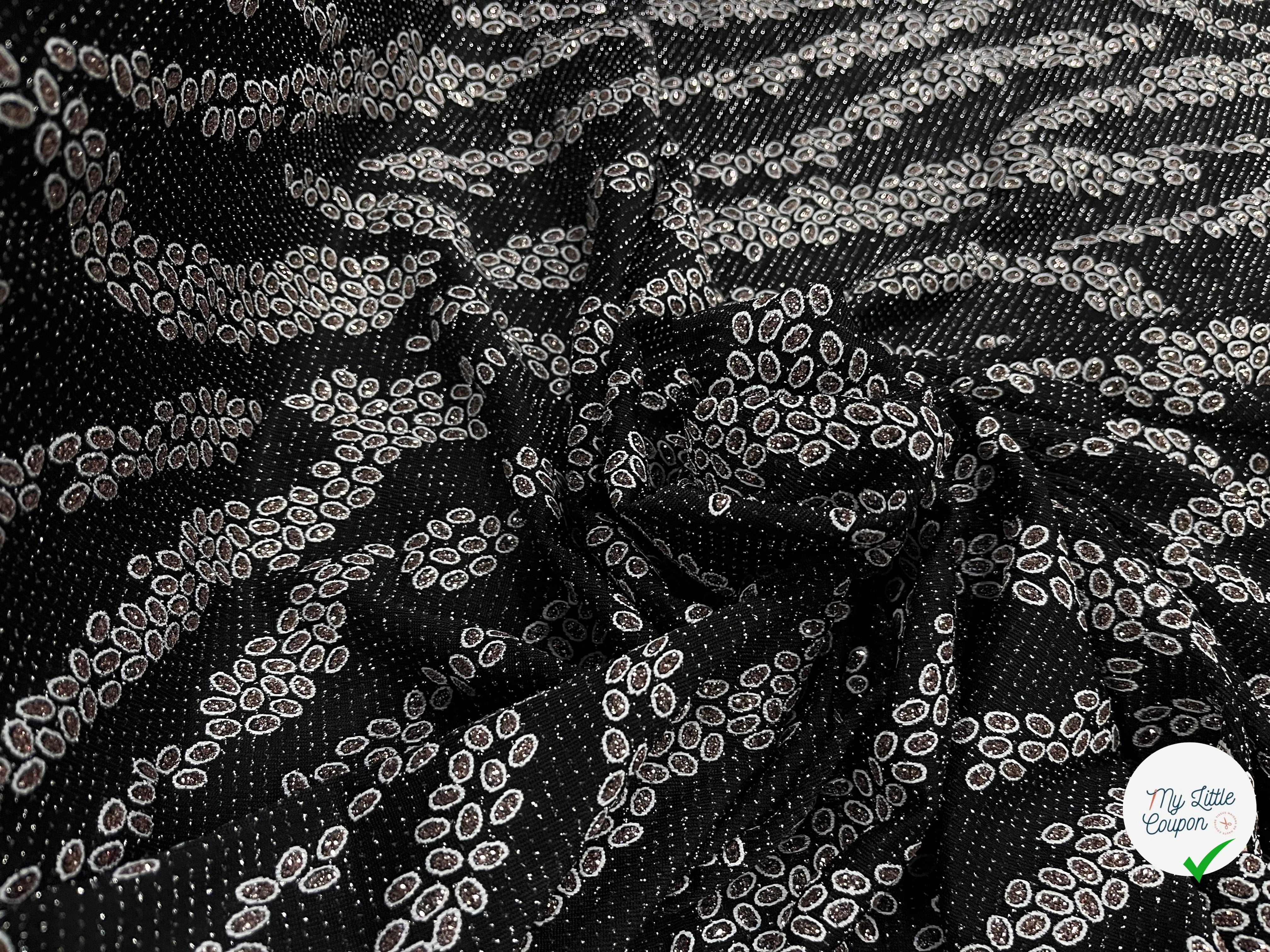 MAILLE DIAMANT ESPRIT FESTIF ARGENT FOND NOIR - My Little Coupon