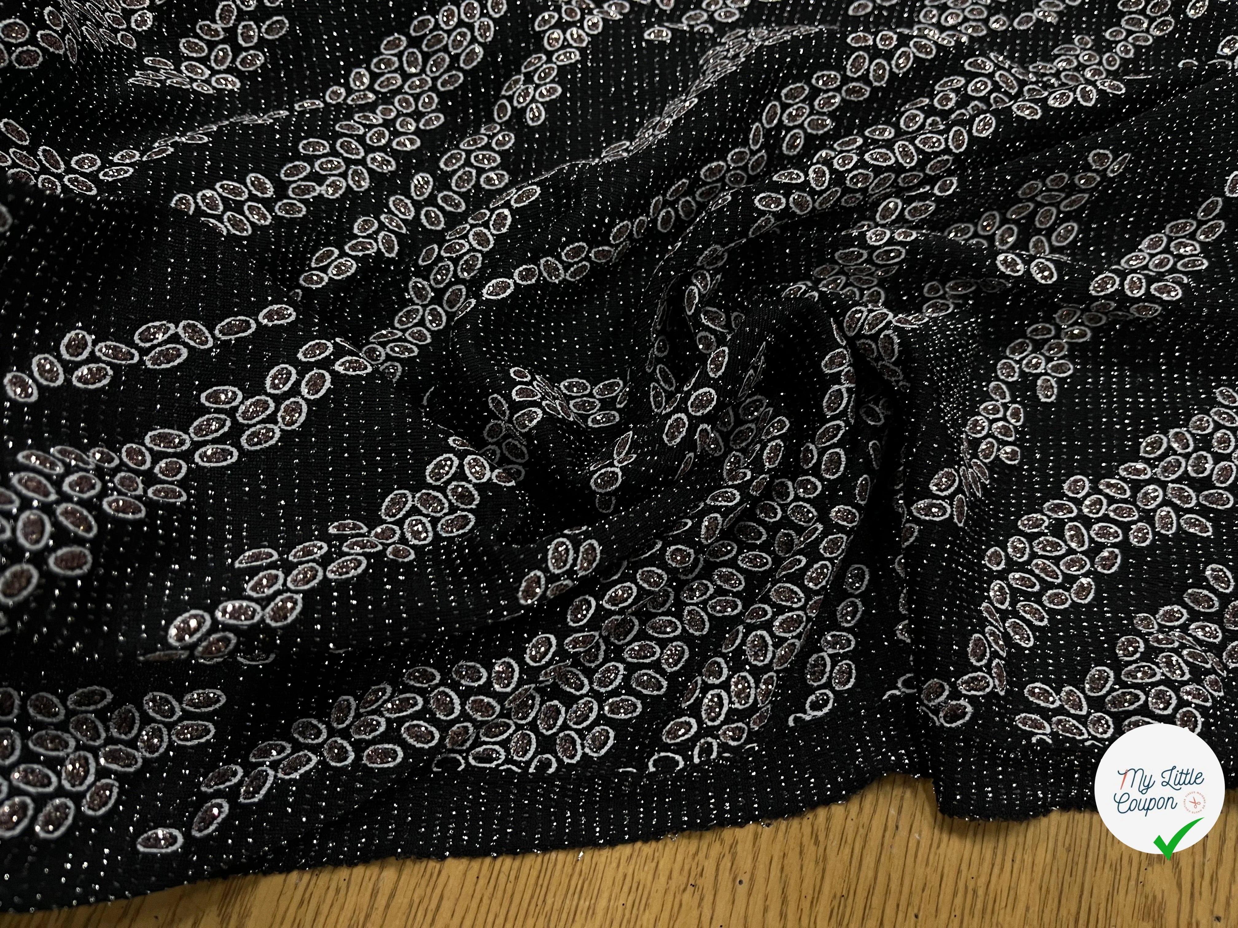 MAILLE DIAMANT ESPRIT FESTIF ARGENT FOND NOIR - My Little Coupon