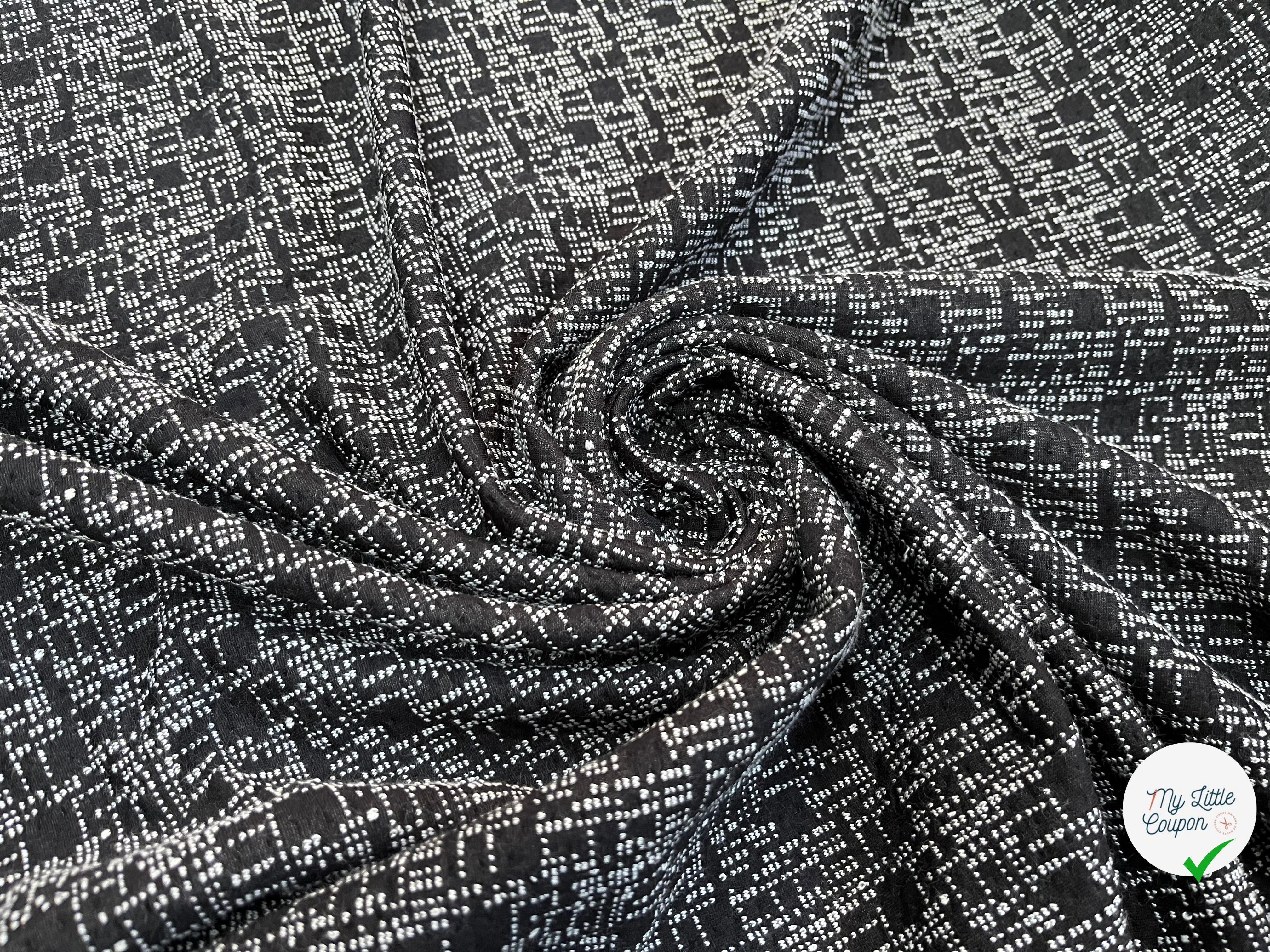 MAILLE EFFET GRUNGE MOUCHETÉE NOIR&BLANC - My Little Coupon