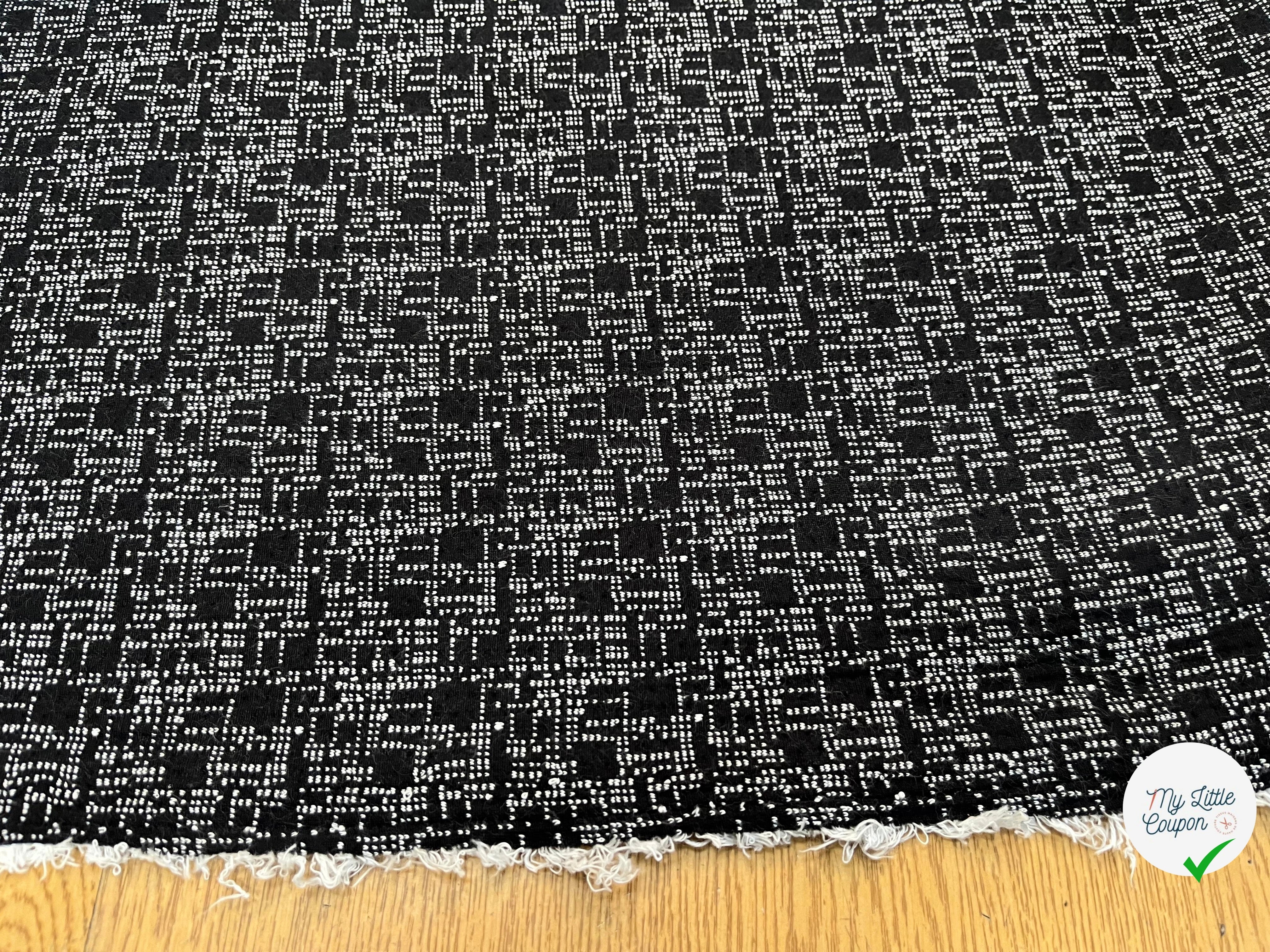 MAILLE EFFET GRUNGE MOUCHETÉE NOIR&BLANC - My Little Coupon