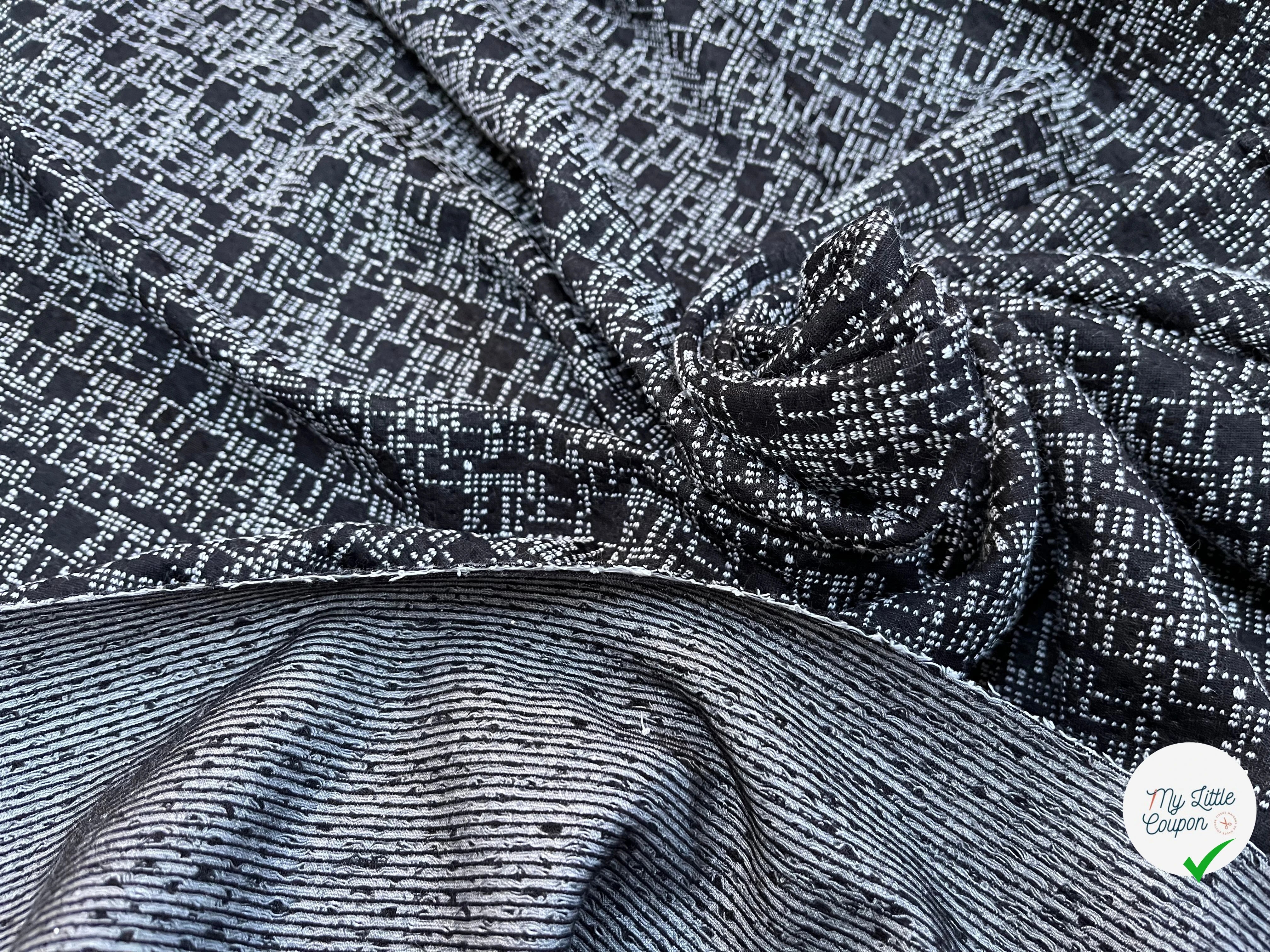 MAILLE EFFET GRUNGE MOUCHETÉE NOIR&BLANC - My Little Coupon