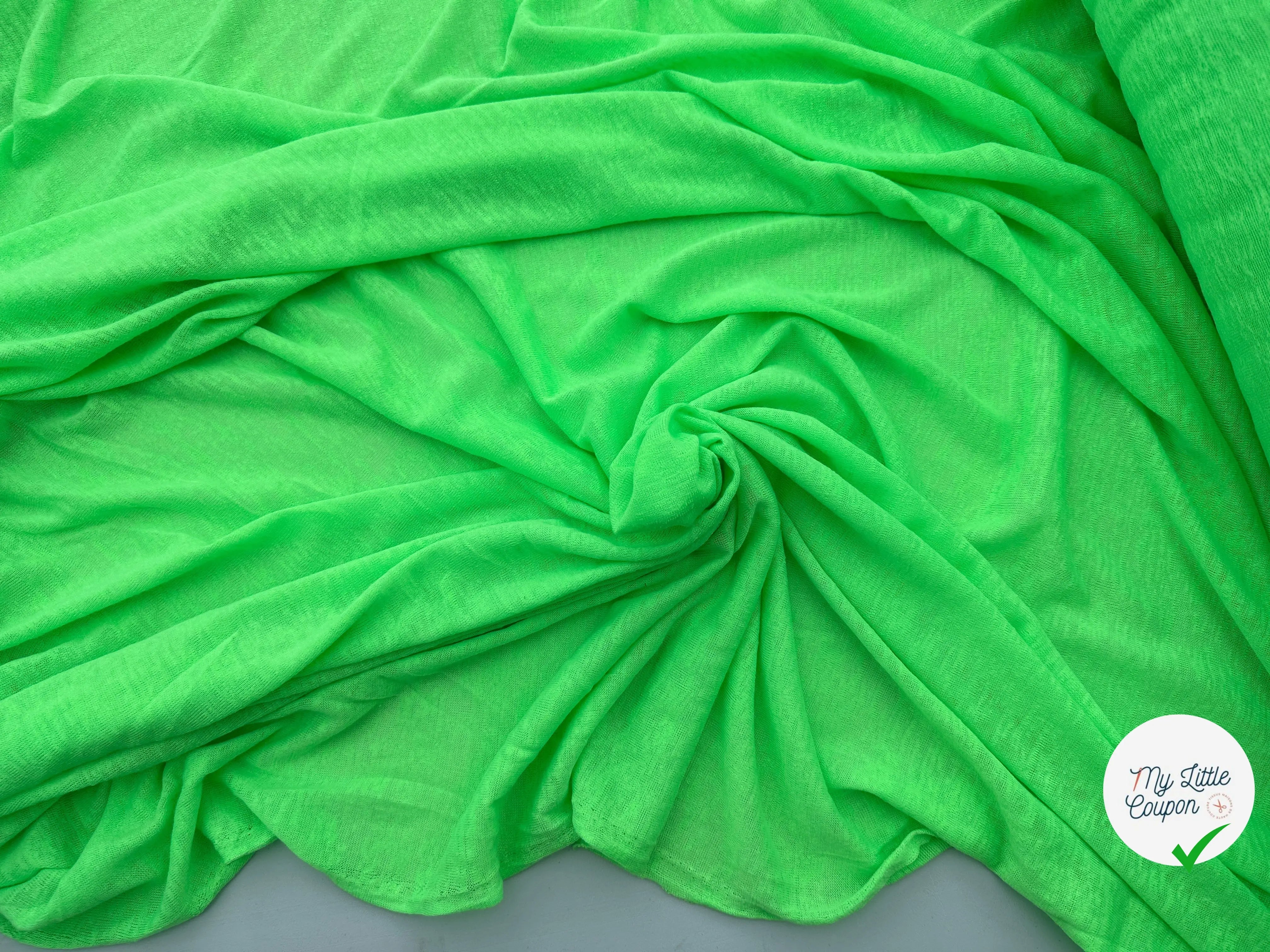 MAILLE EFFET LIN CHIC VERT POMME FLASHY - My Little Coupon
